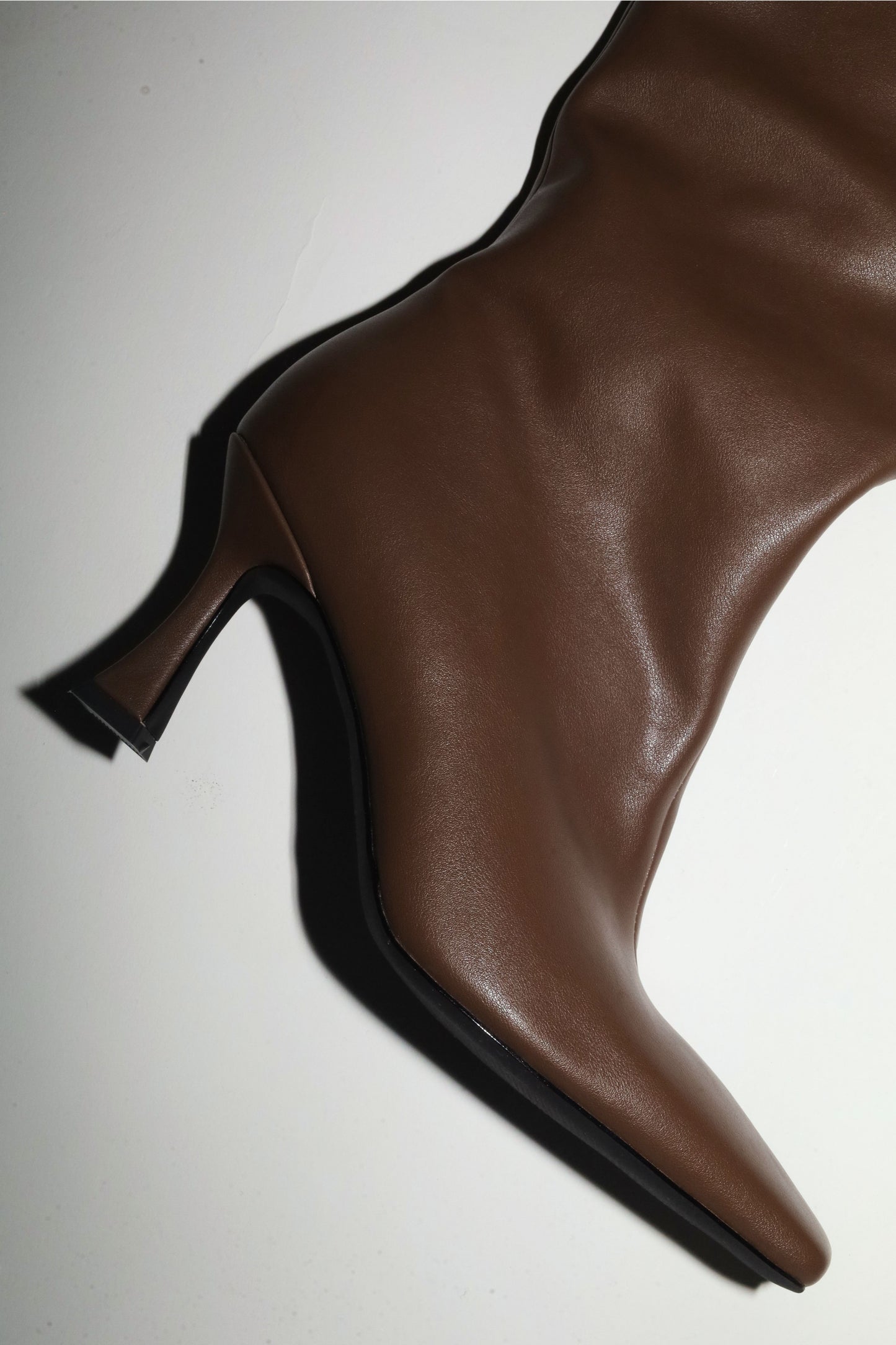 Mariah Brown Vegan Leather Boots 85 mm