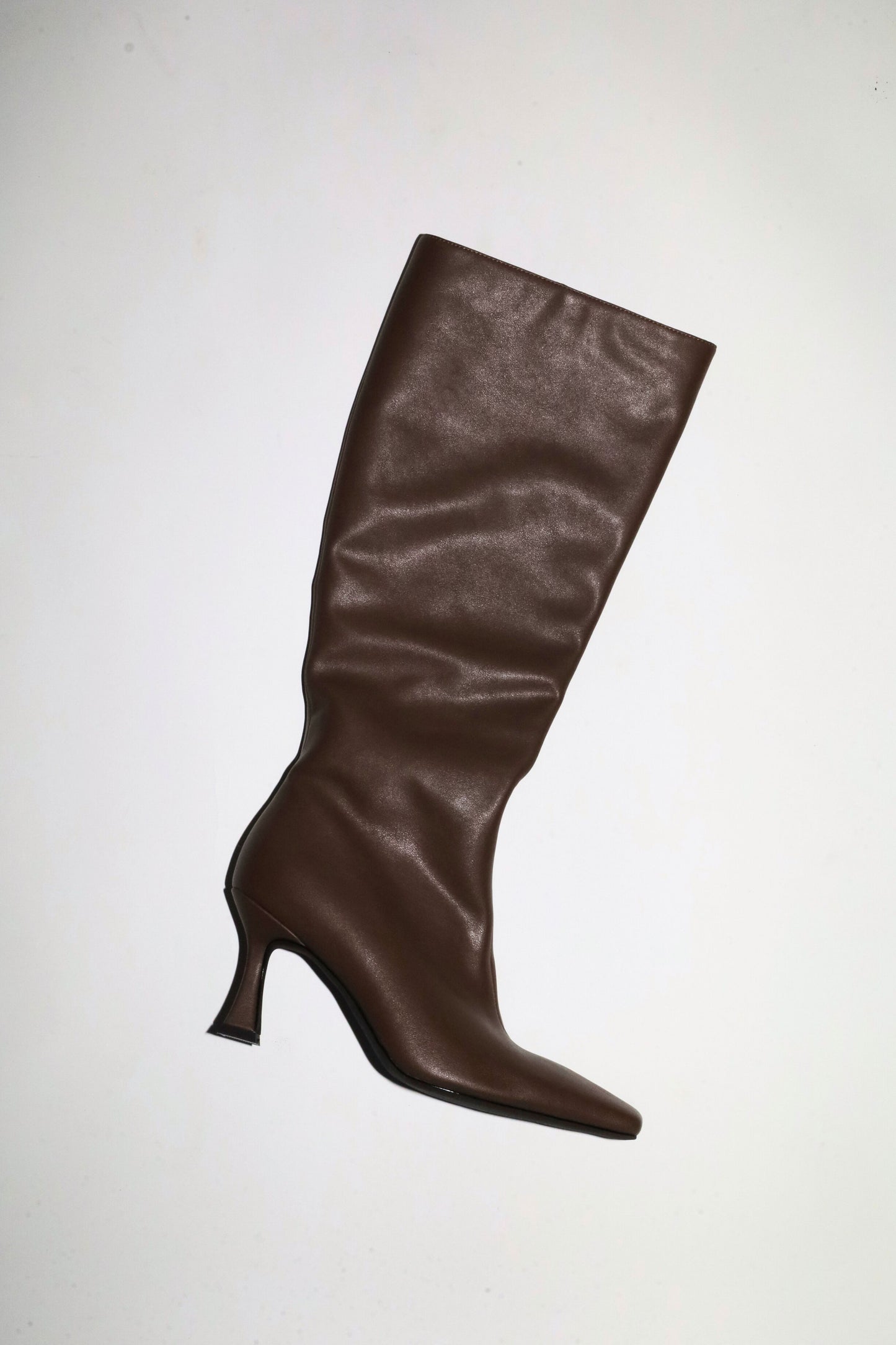 Mariah Brown Vegan Leather Boots 85 mm