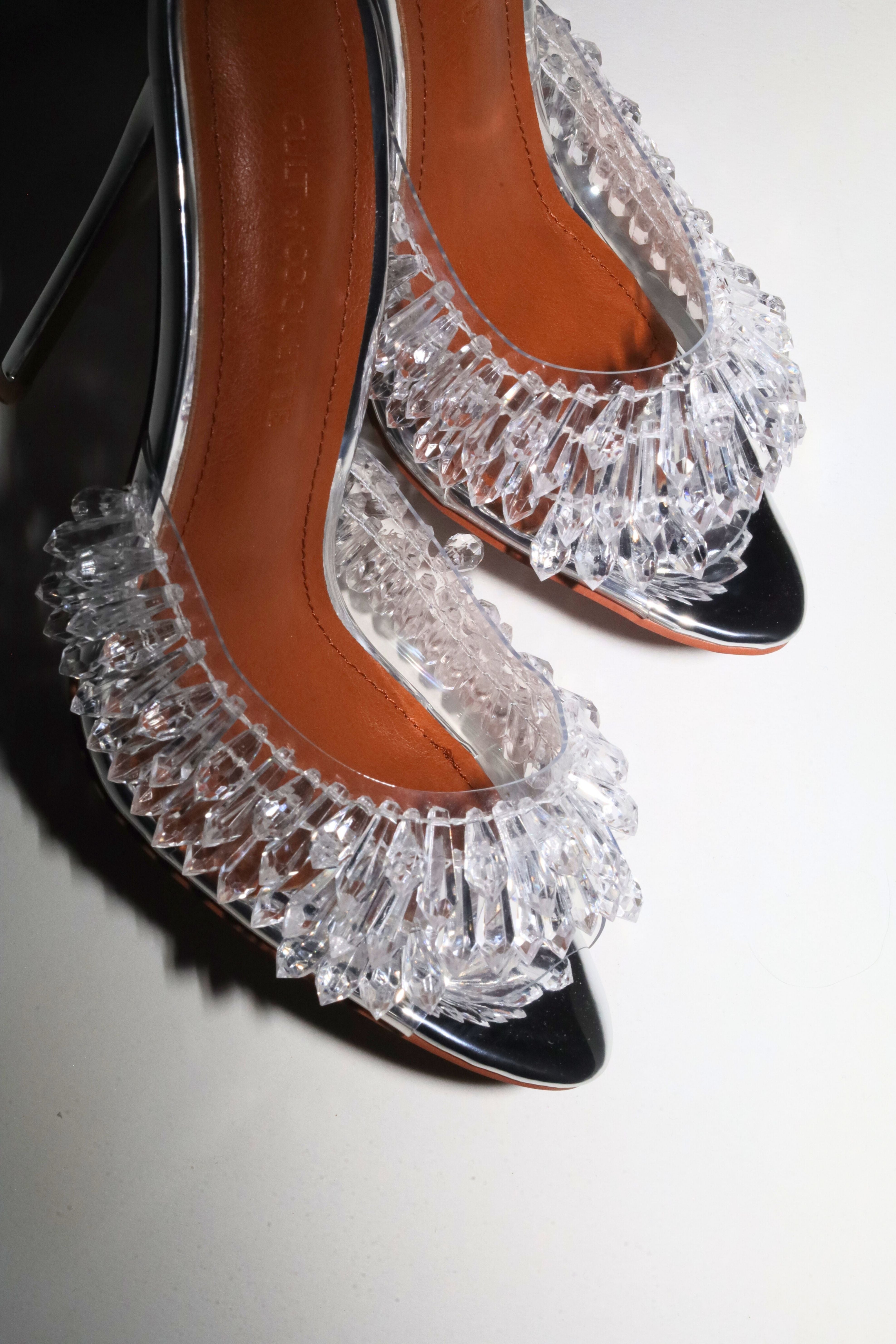 Goldie Clear Drip Chandelier Open Toe Mules 100 mm – Cult of Coquette