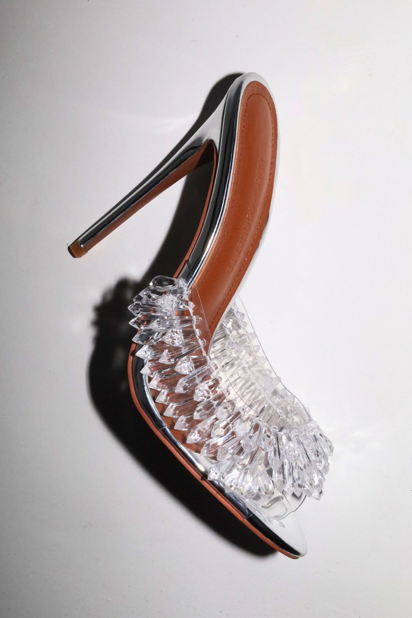 Goldie Clear Drip Chandelier Open Toe Mules 120 mm