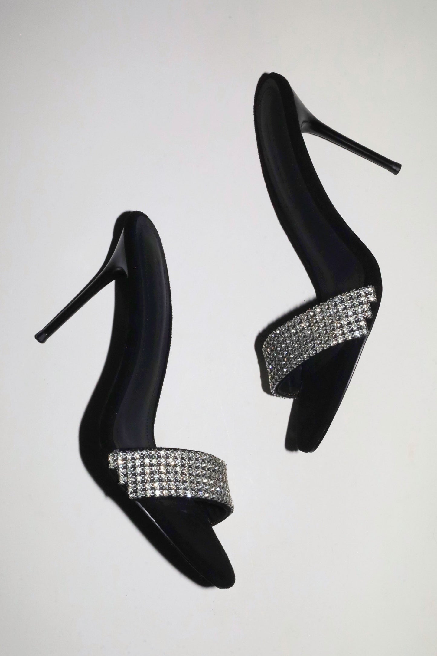 Nadine Black Crystal Mules