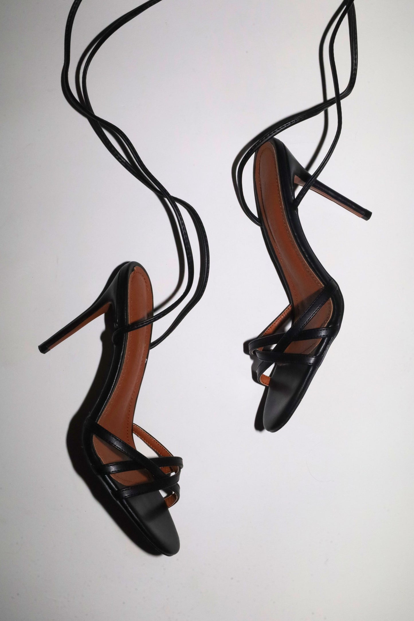 Giorgia Black Vegan Leather Anklestrap Heel 100 mm