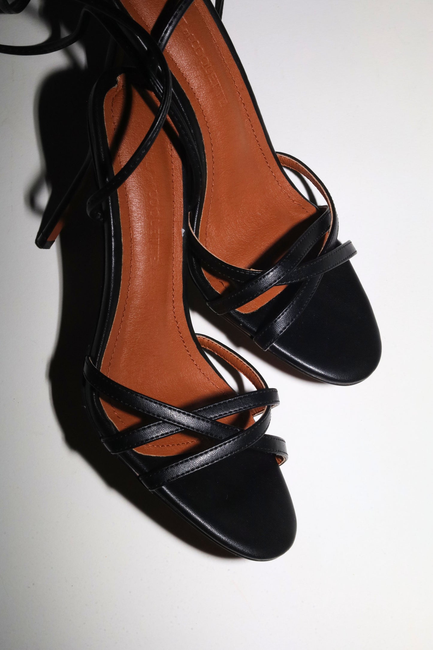 Giorgia Black Vegan Leather Anklestrap Heel 100 mm