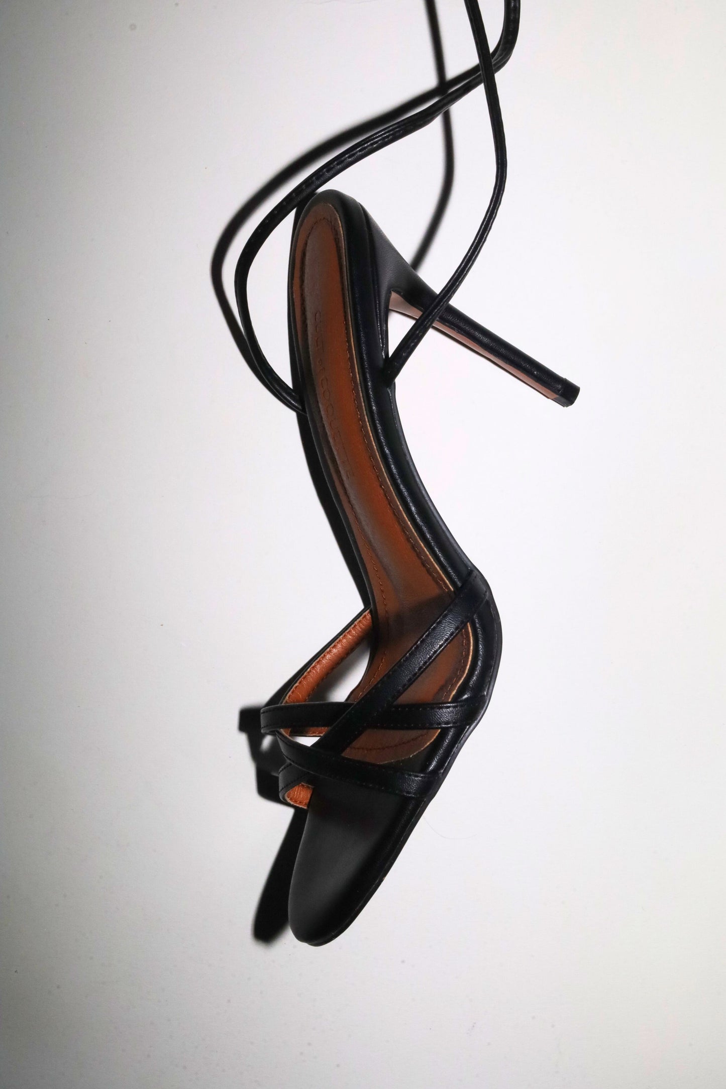 Giorgia Black Vegan Leather Anklestrap Heel 100 mm