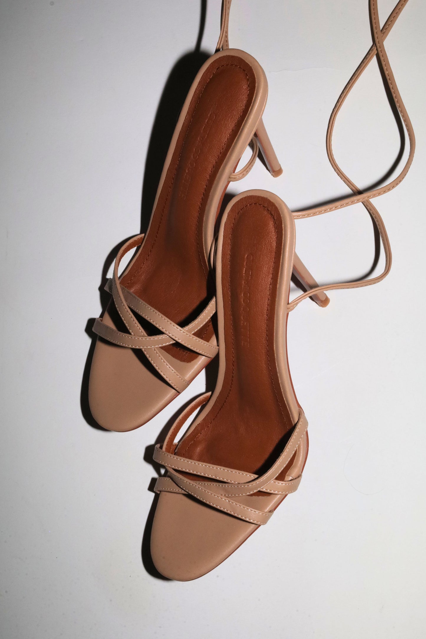 Giorgia Nude Vegan Leather Anklestrap Heel 100 mm