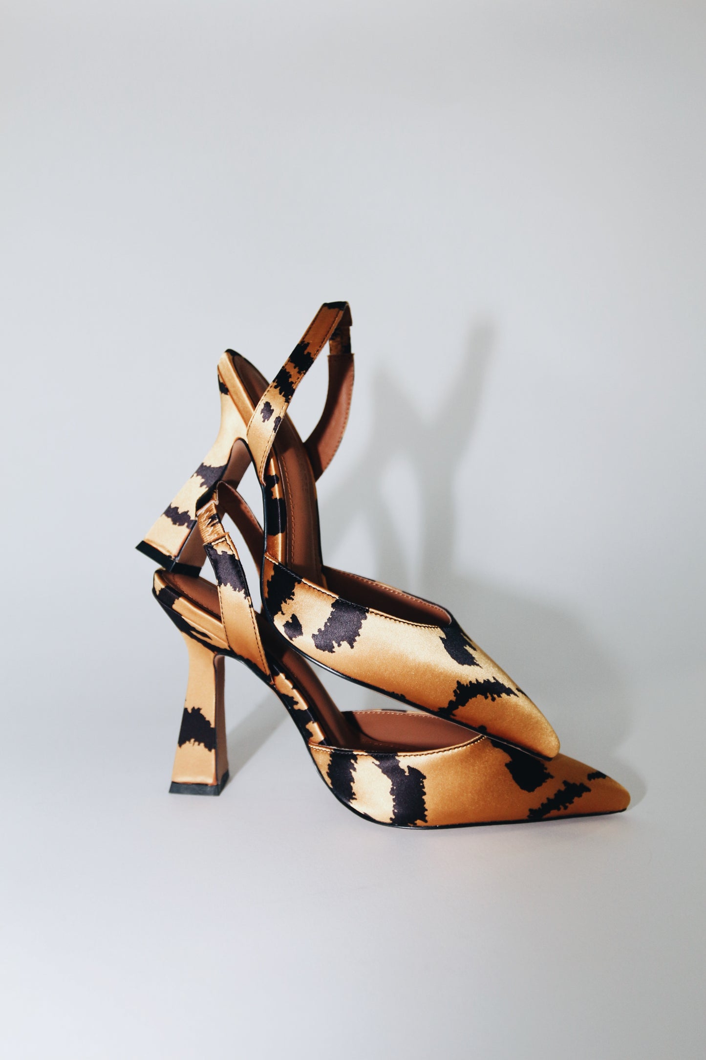 Farah Vegan Satin Tiger Print Slingbacks