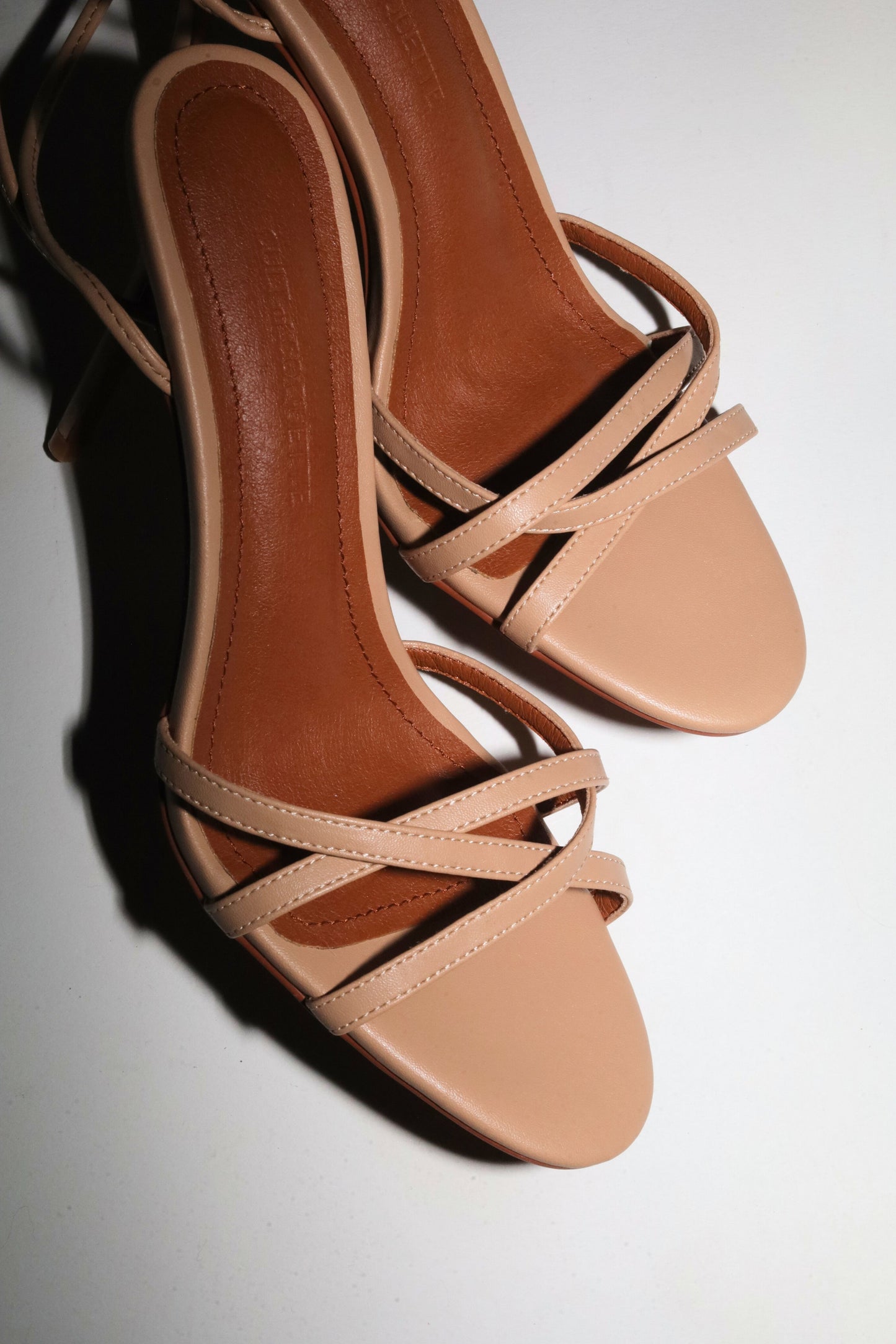 Giorgia Nude Vegan Leather Anklestrap Heel 100 mm