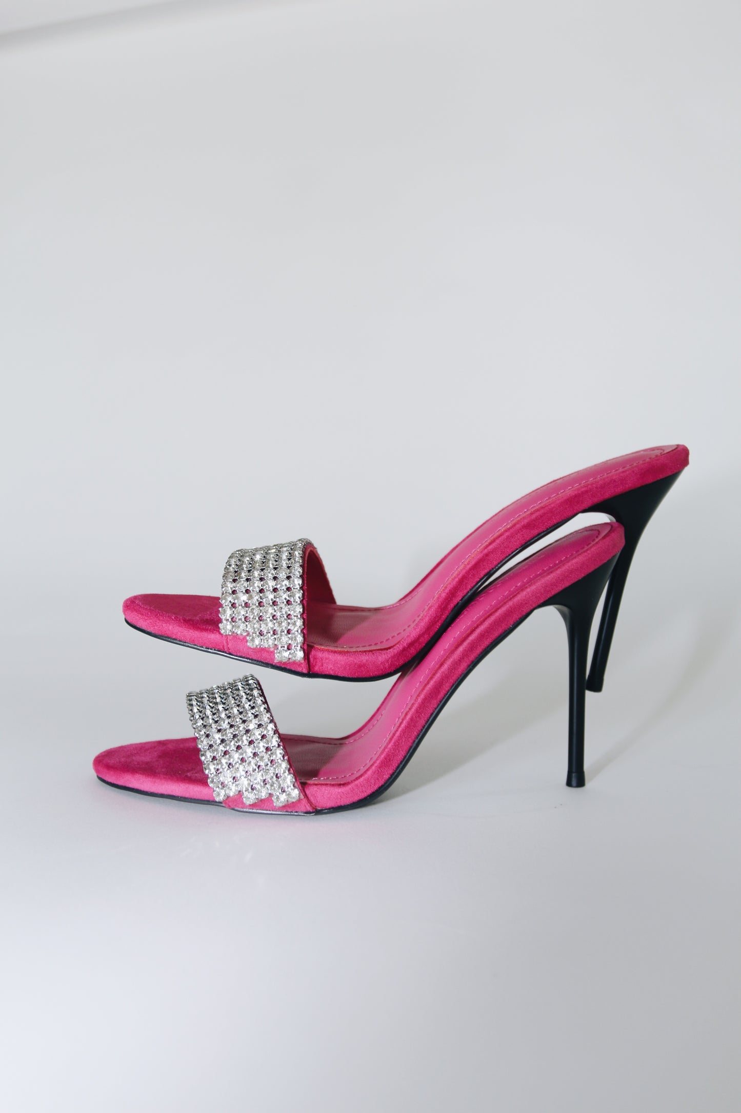 Nadine Fuchsia Crystal Mules