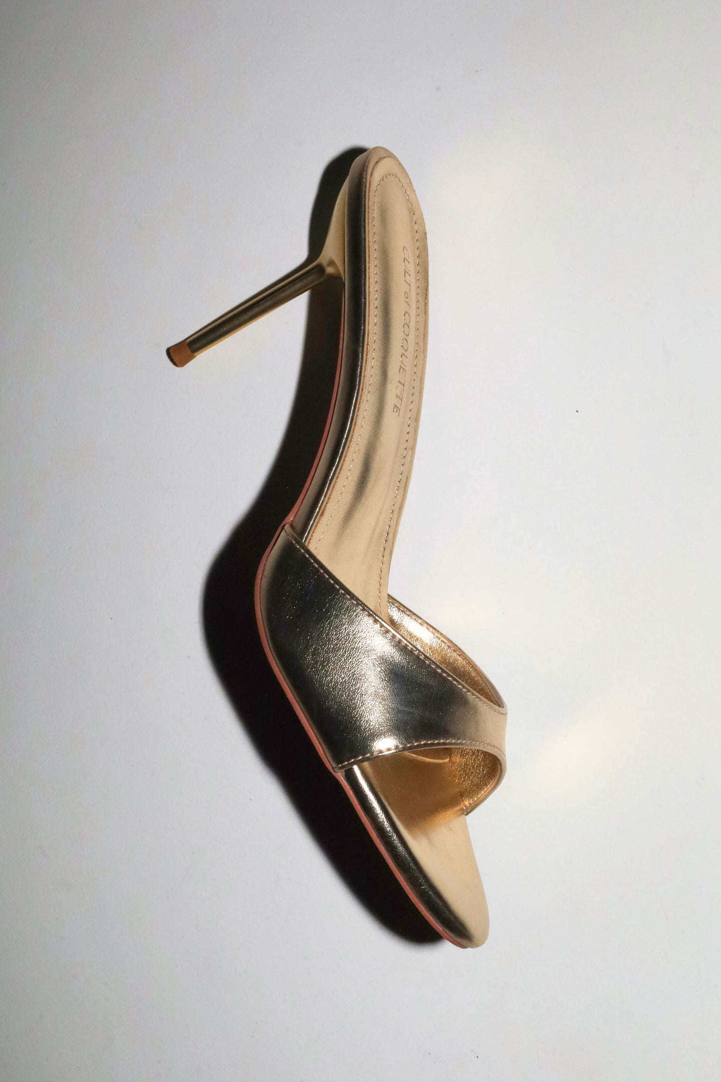 Pia White Gold Mules 80 mm