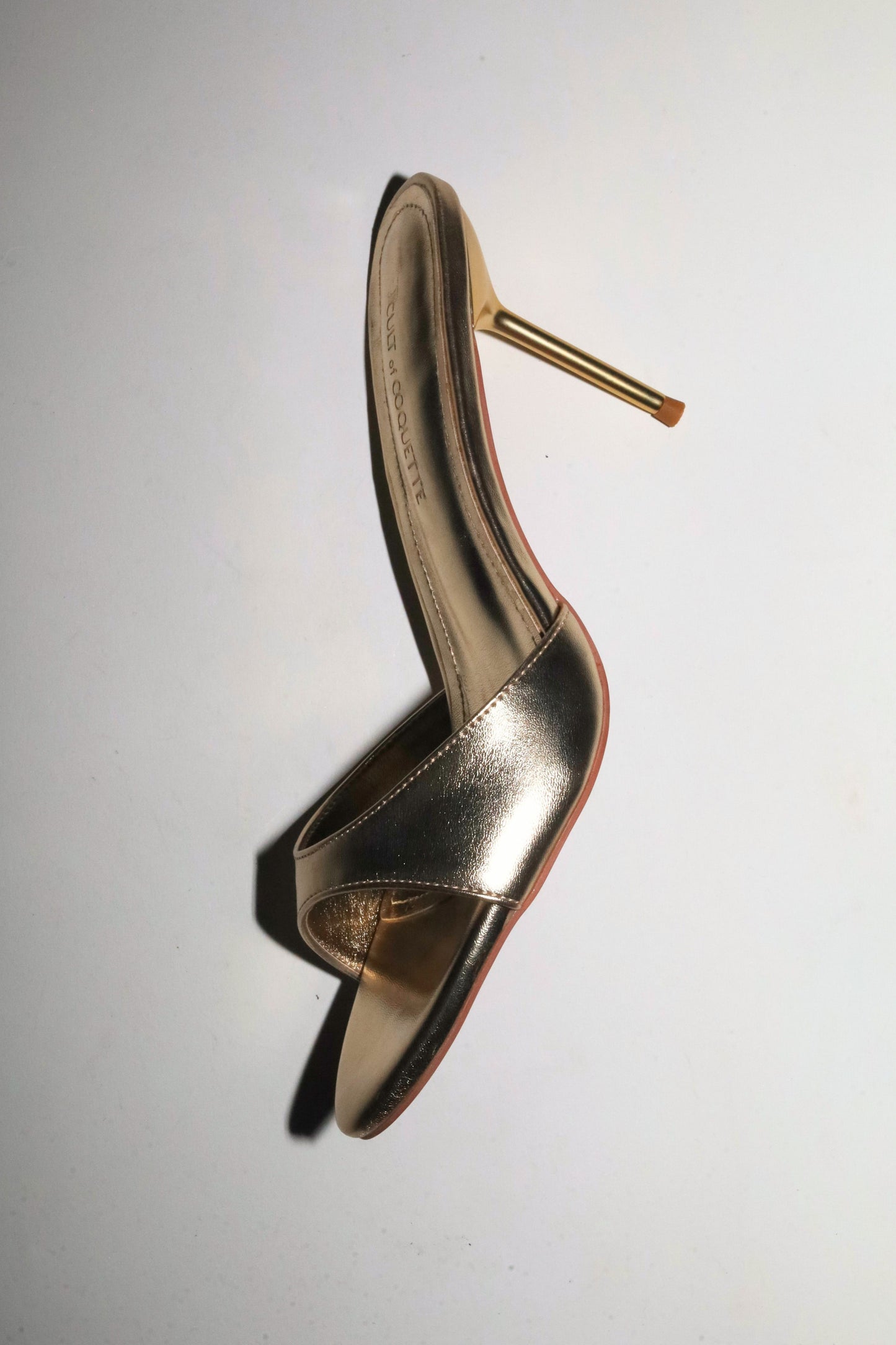 Pia White Gold Mules 80 mm