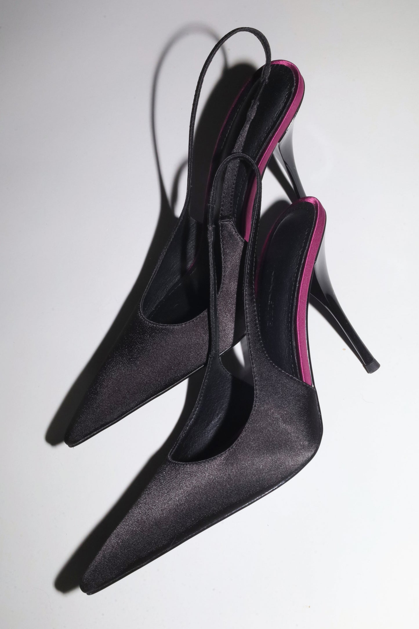 Kylie Black Satin Slingback 105 mm