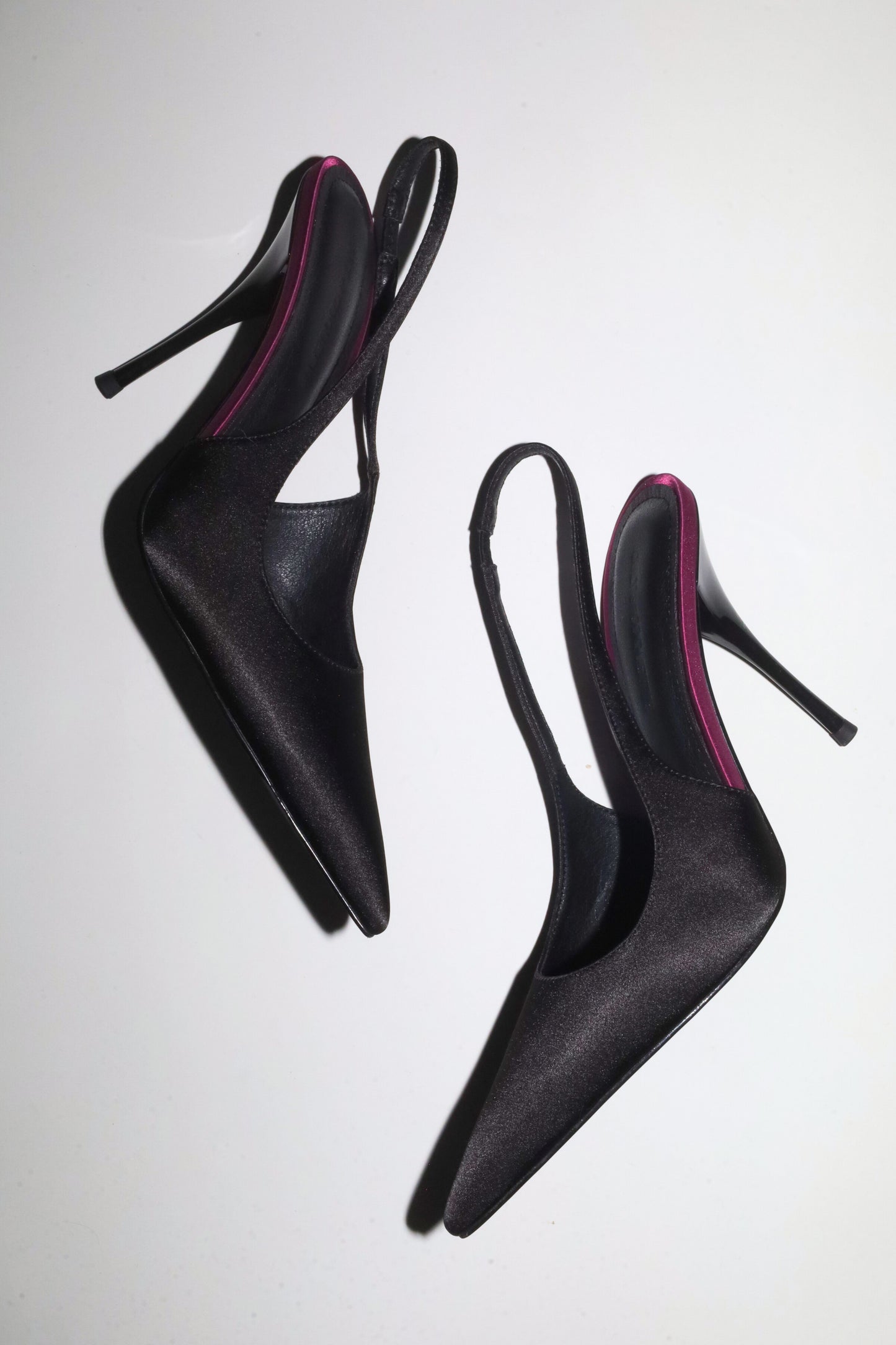 Kylie Black Satin Slingback 105 mm