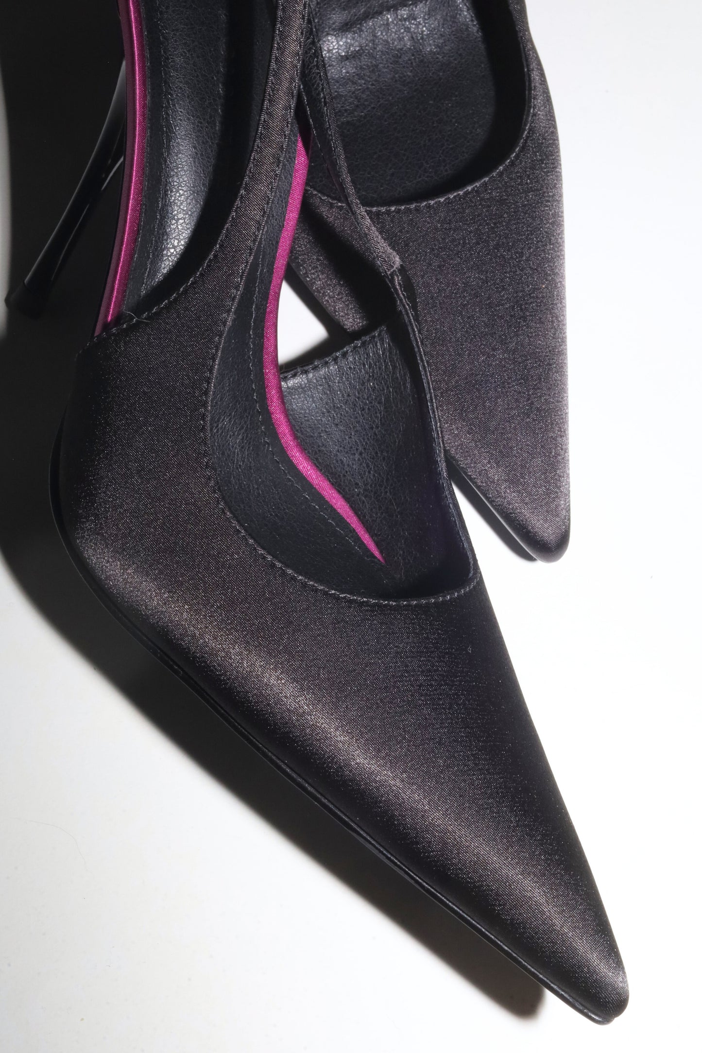 Kylie Black Satin Slingback 105 mm