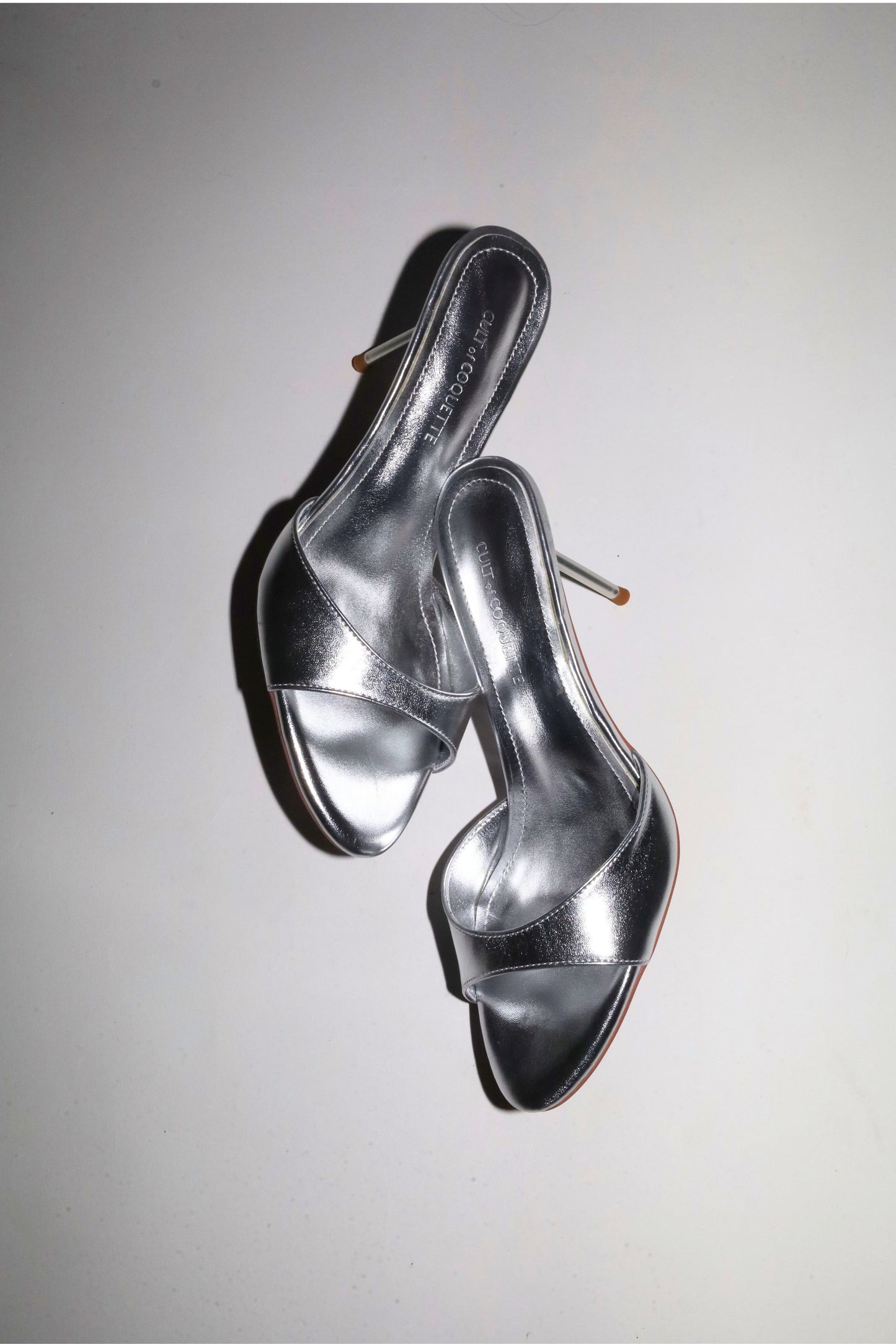 Pia Silver Mules 80 mm