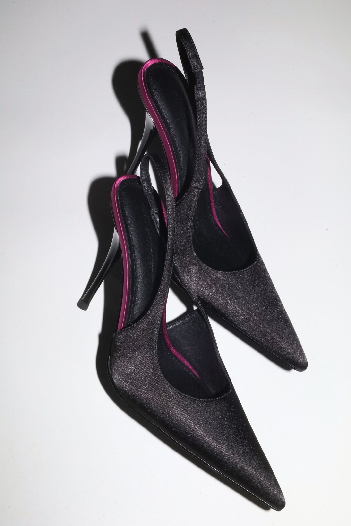 Kylie Black Satin Slingback 105 mm
