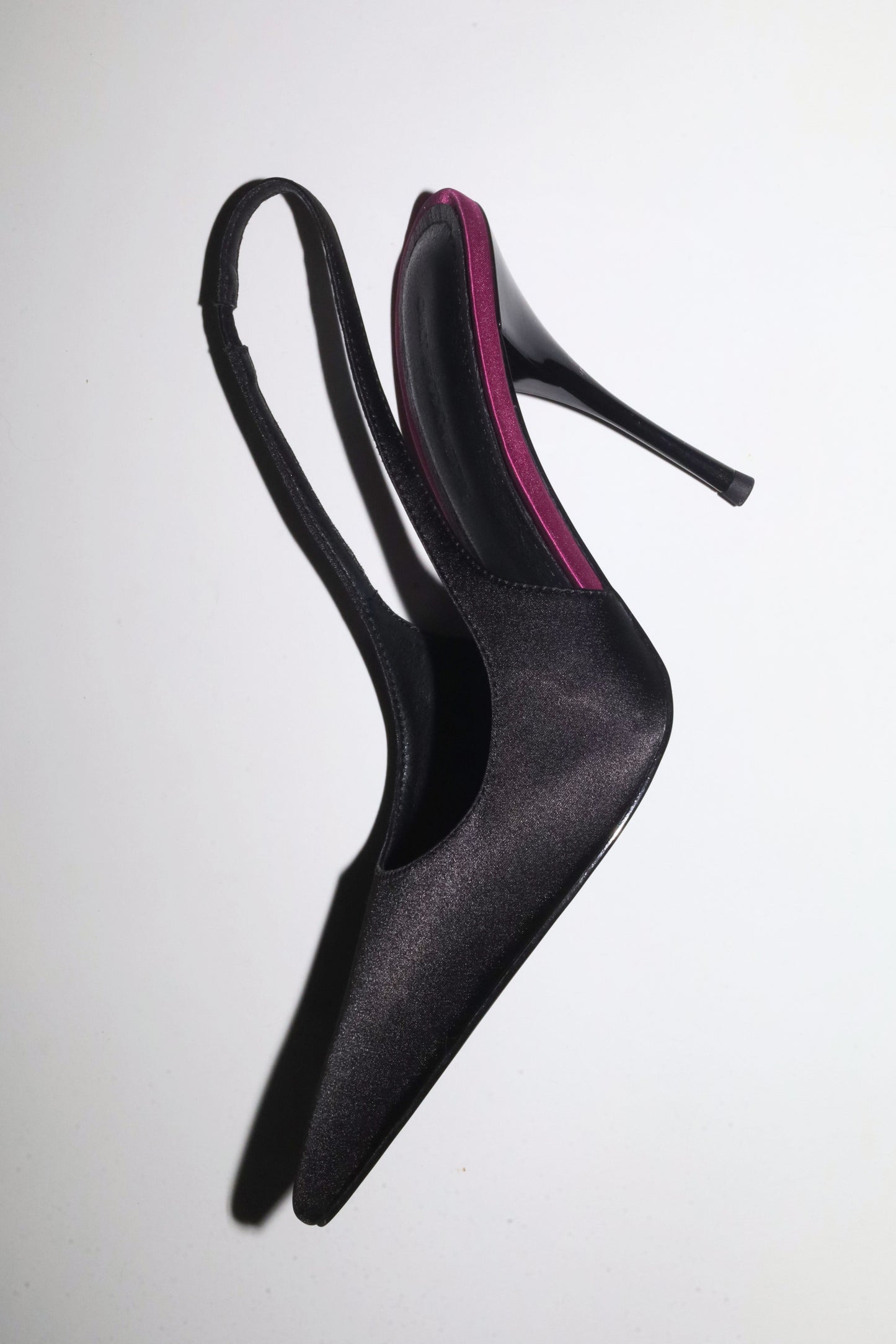 Kylie Black Satin Slingback 105 mm