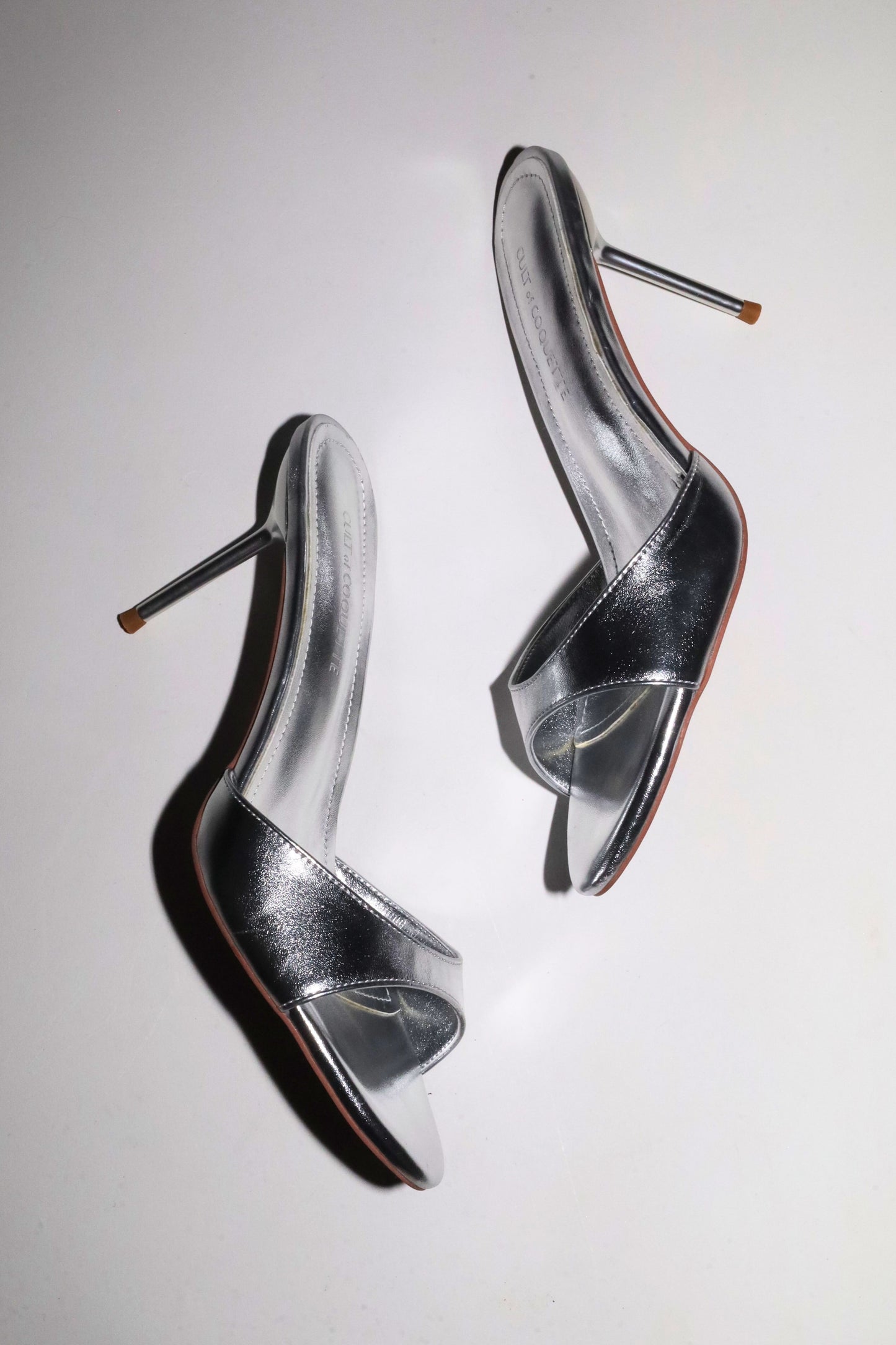 Pia Silver Mules 80 mm