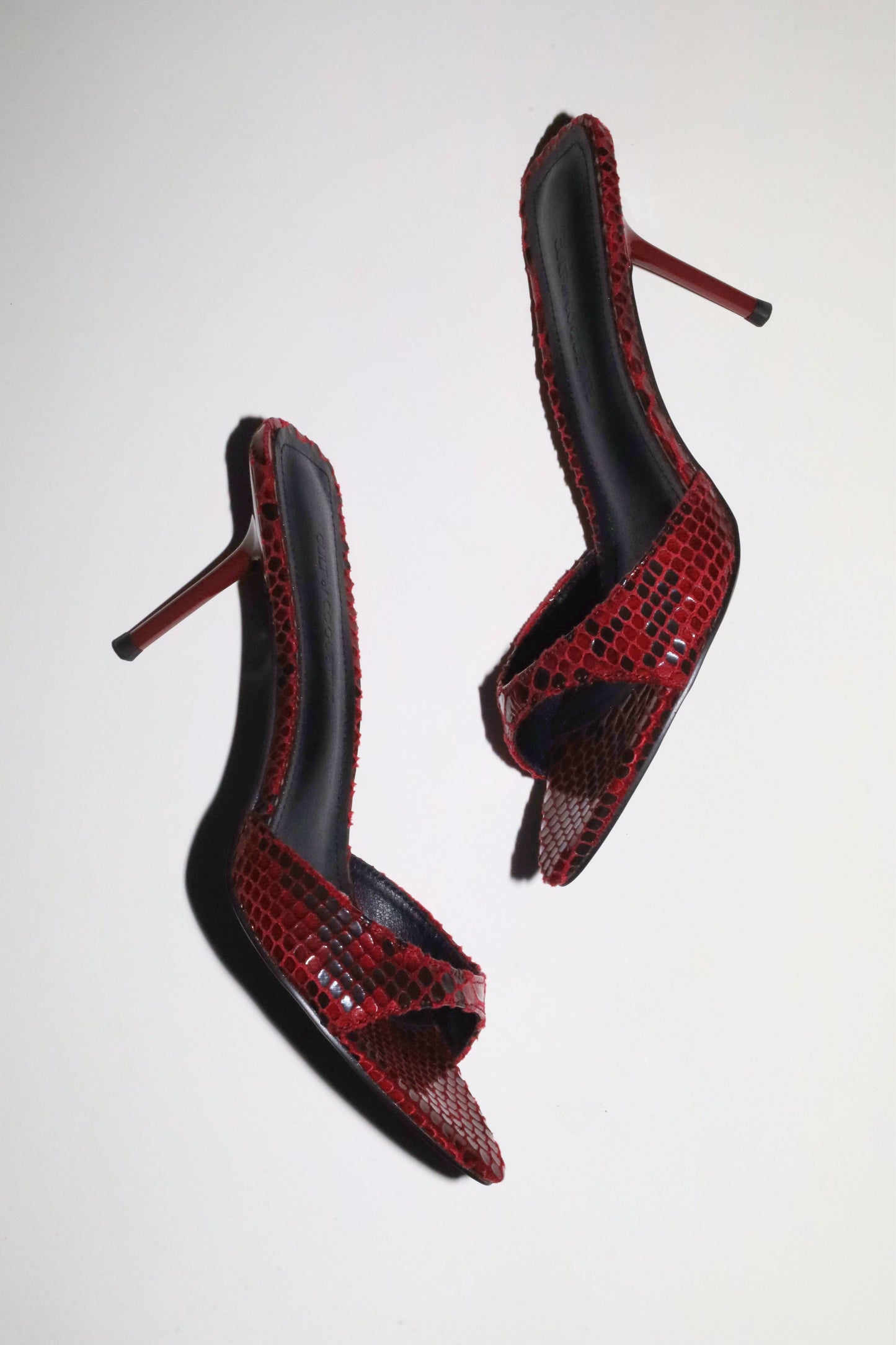 Zena Wine Snake Vegan Mules 80 mm