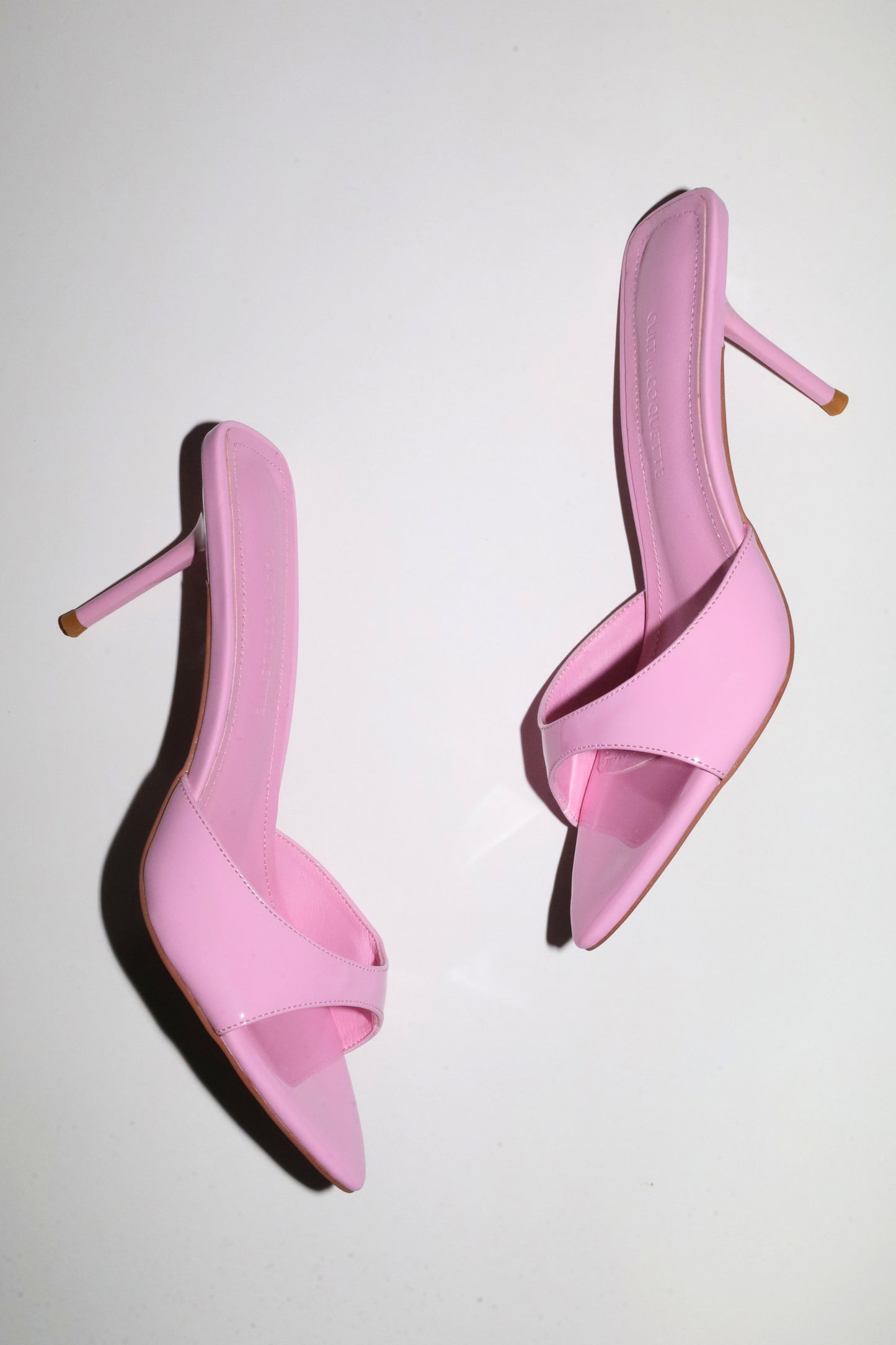 Zena Pink Patent Vegan Mules 80 mm
