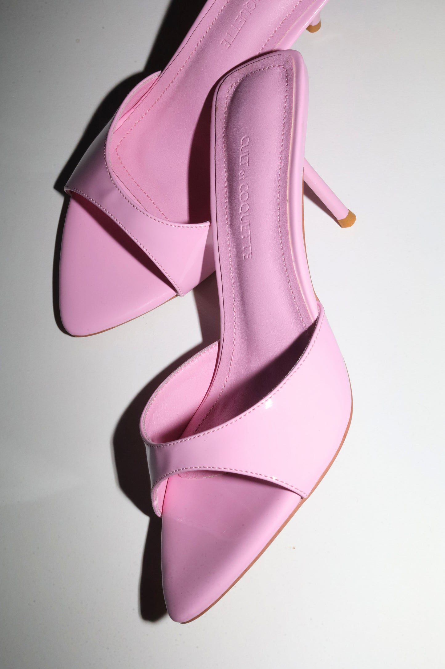 Zena Pink Patent Vegan Mules 80 mm