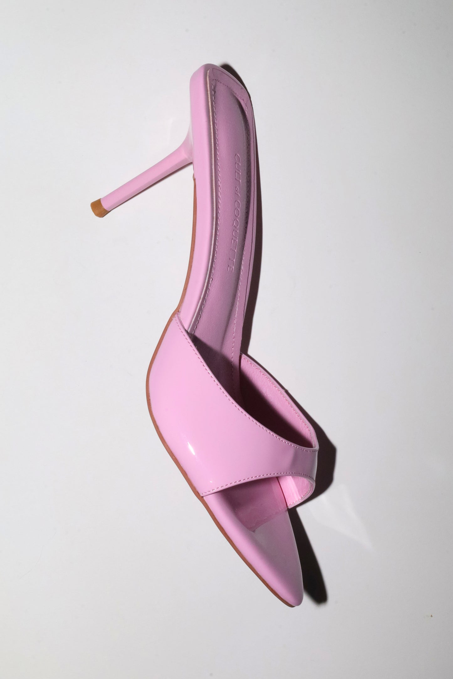 Zena Pink Patent Vegan Mules 80 mm