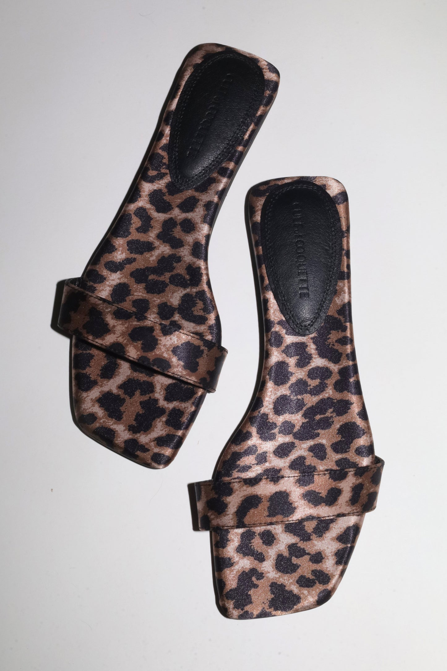 Elle Leopard Satin Flat Slide