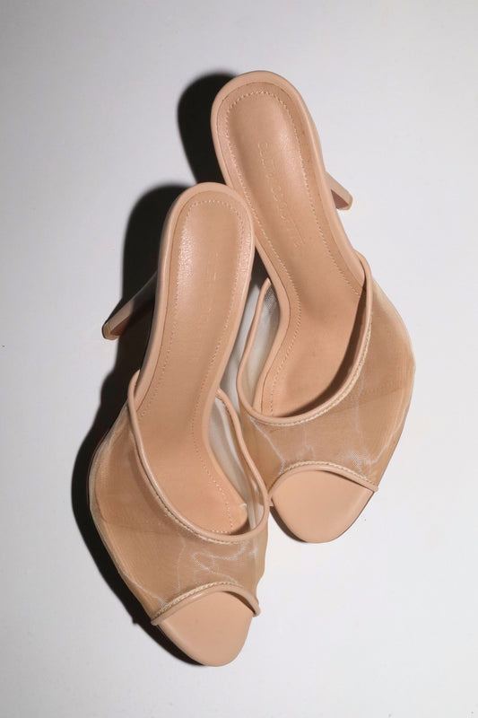 Ford Nude Mesh Open Toe Mules