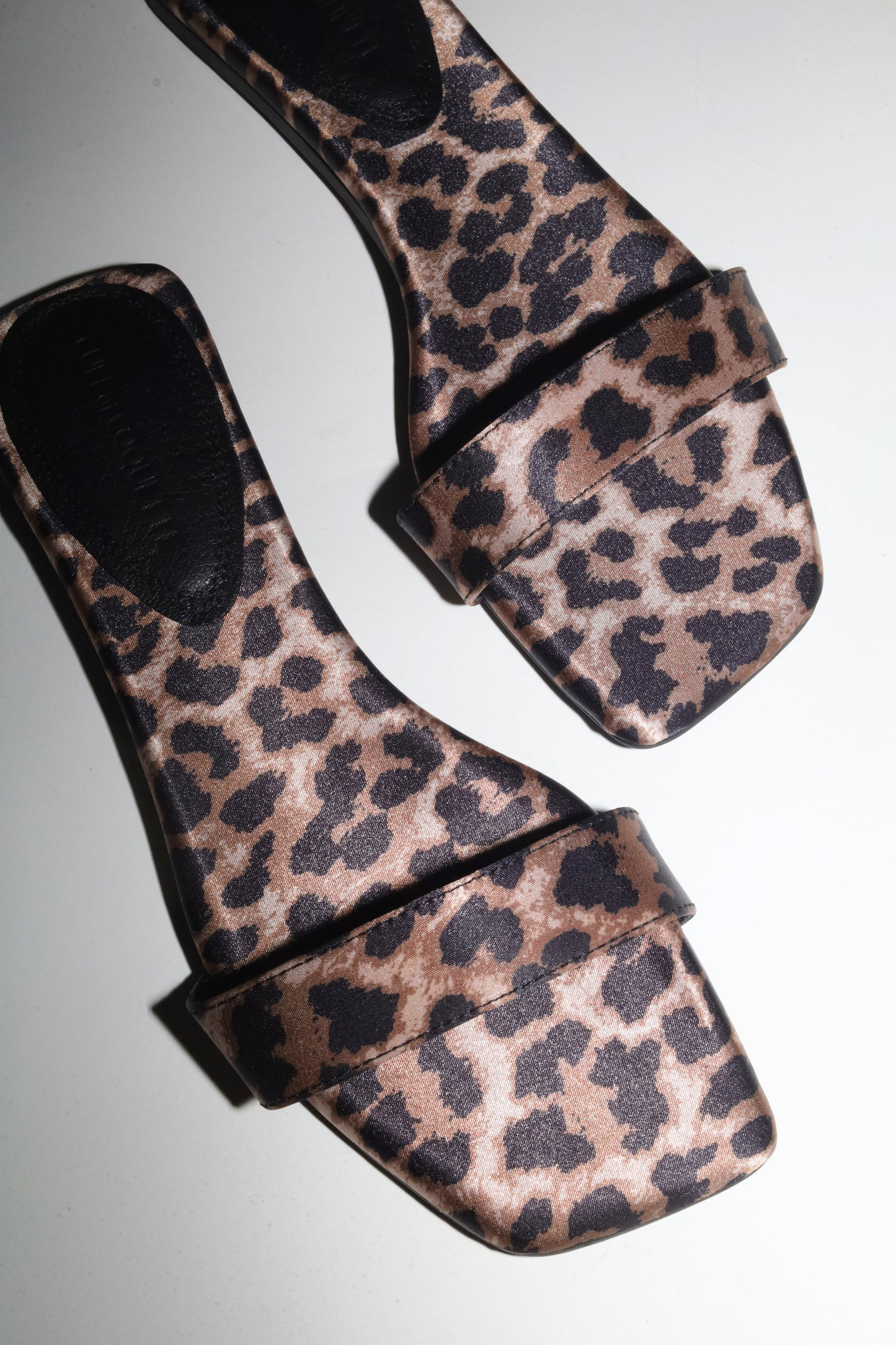 Elle Leopard Satin Flat Slide