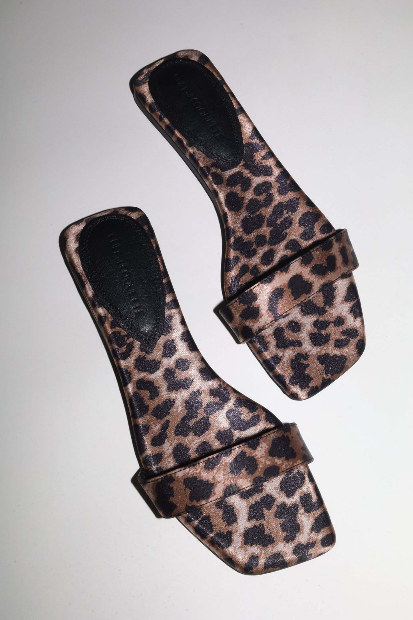 Elle Leopard Satin Flat Slide