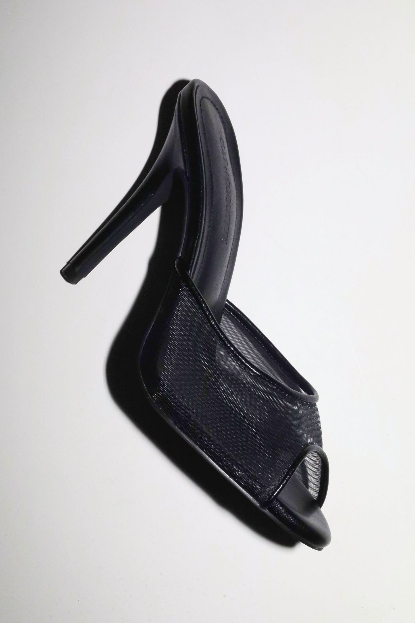 Ford Black Mesh Open Toe Mules