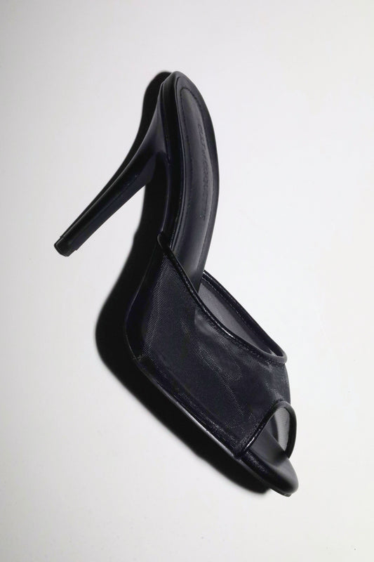 Ford Black Mesh Open Toe Mules