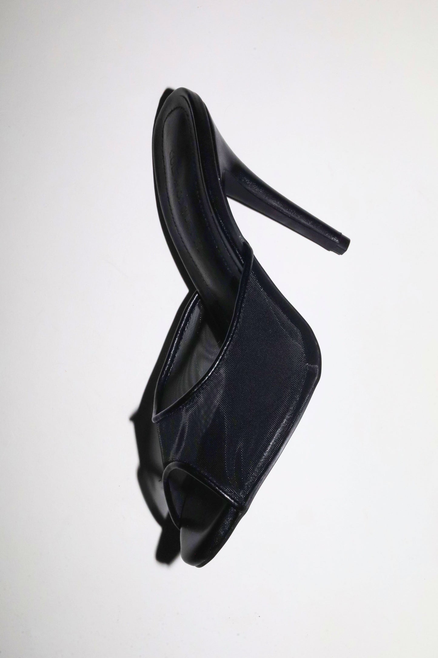 Ford Black Mesh Open Toe Mules