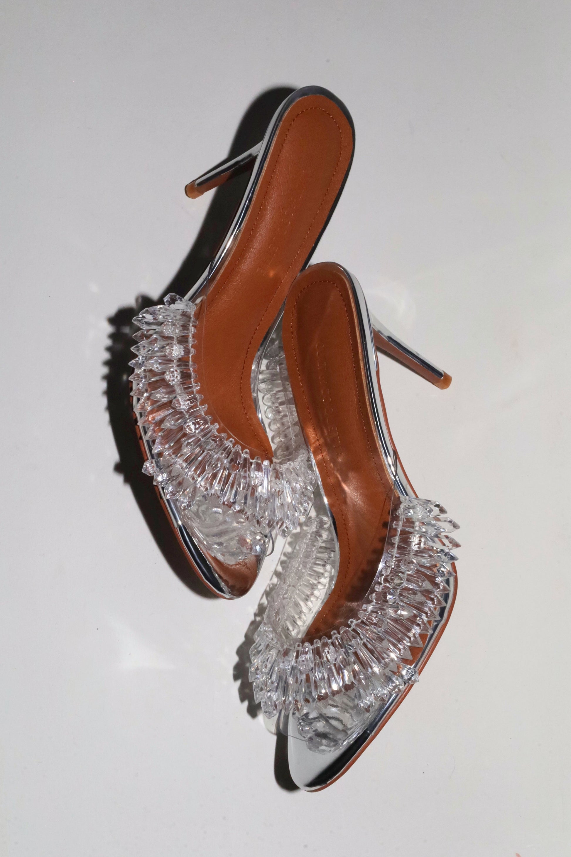 Cult of Coquette Goldie Clear Drip Chandelier Open Toe Mules 80 mm