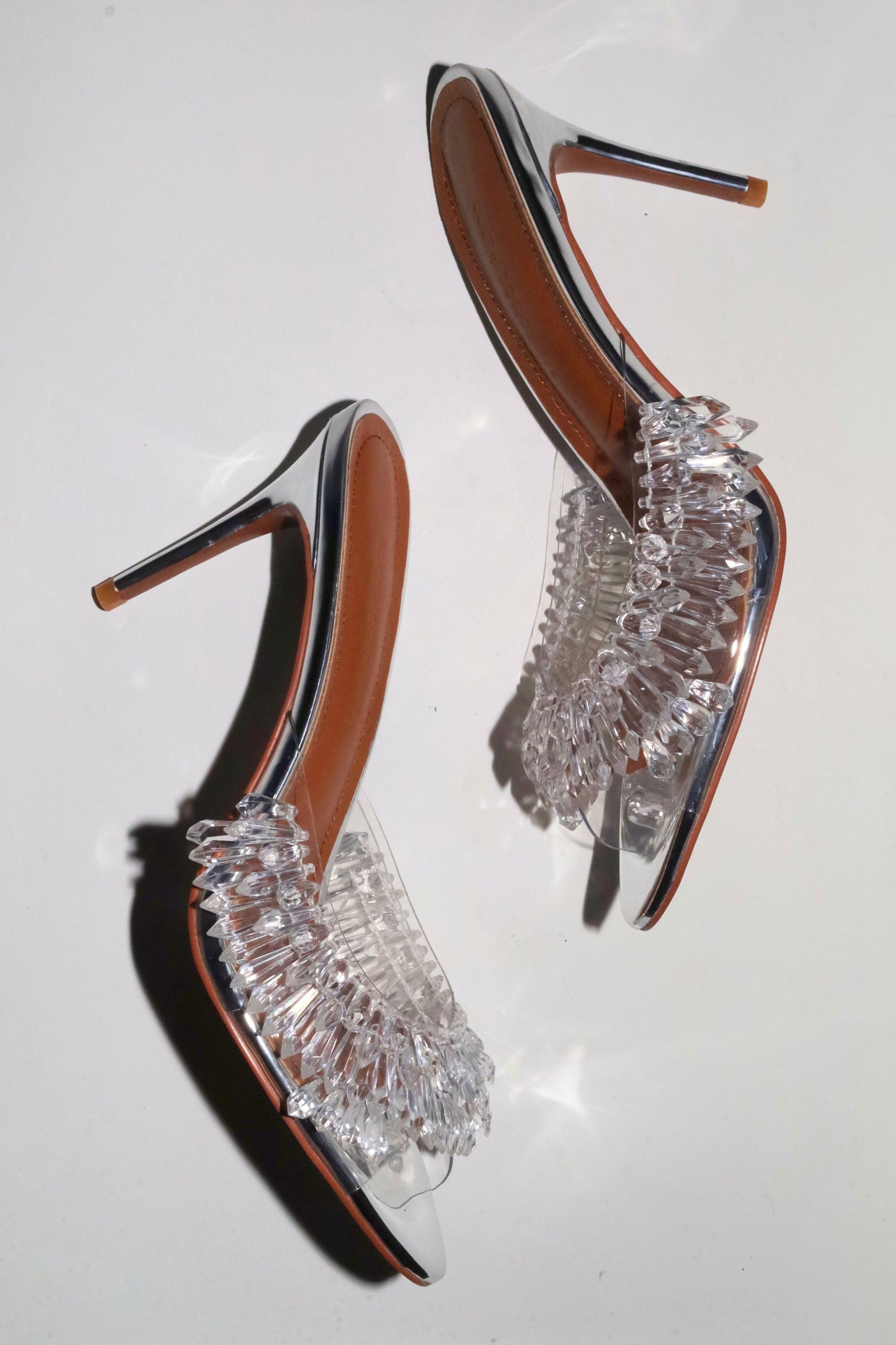 Goldie Clear Drip Chandelier Open Toe Mules 80 mm