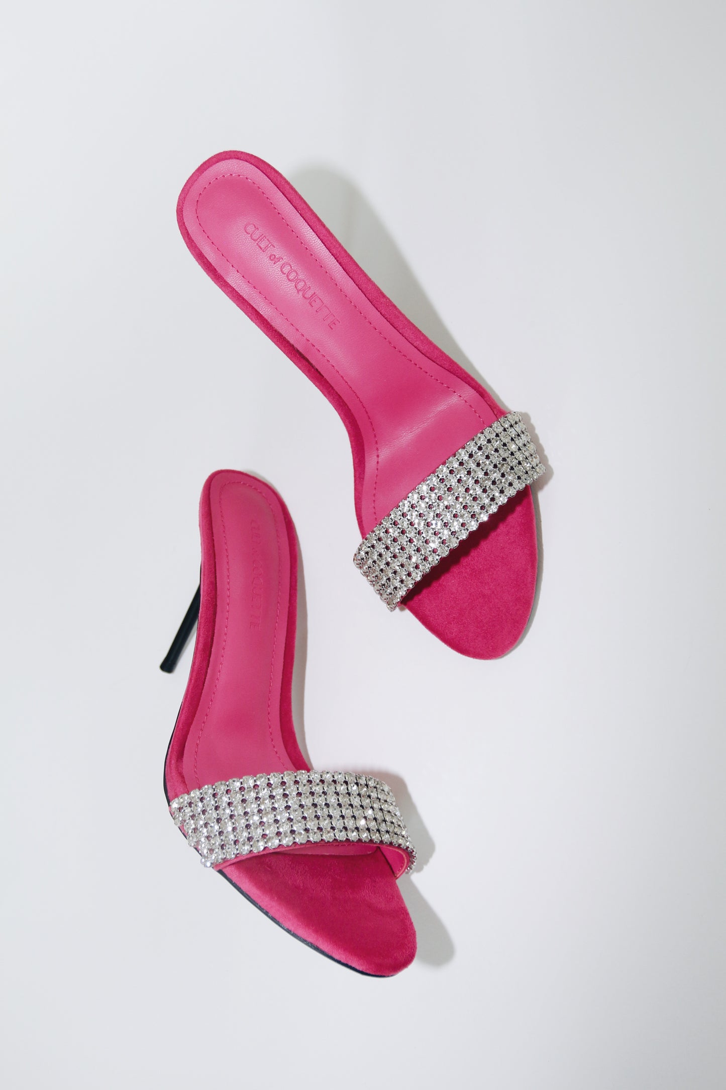 Nadine Fuchsia Crystal Mules