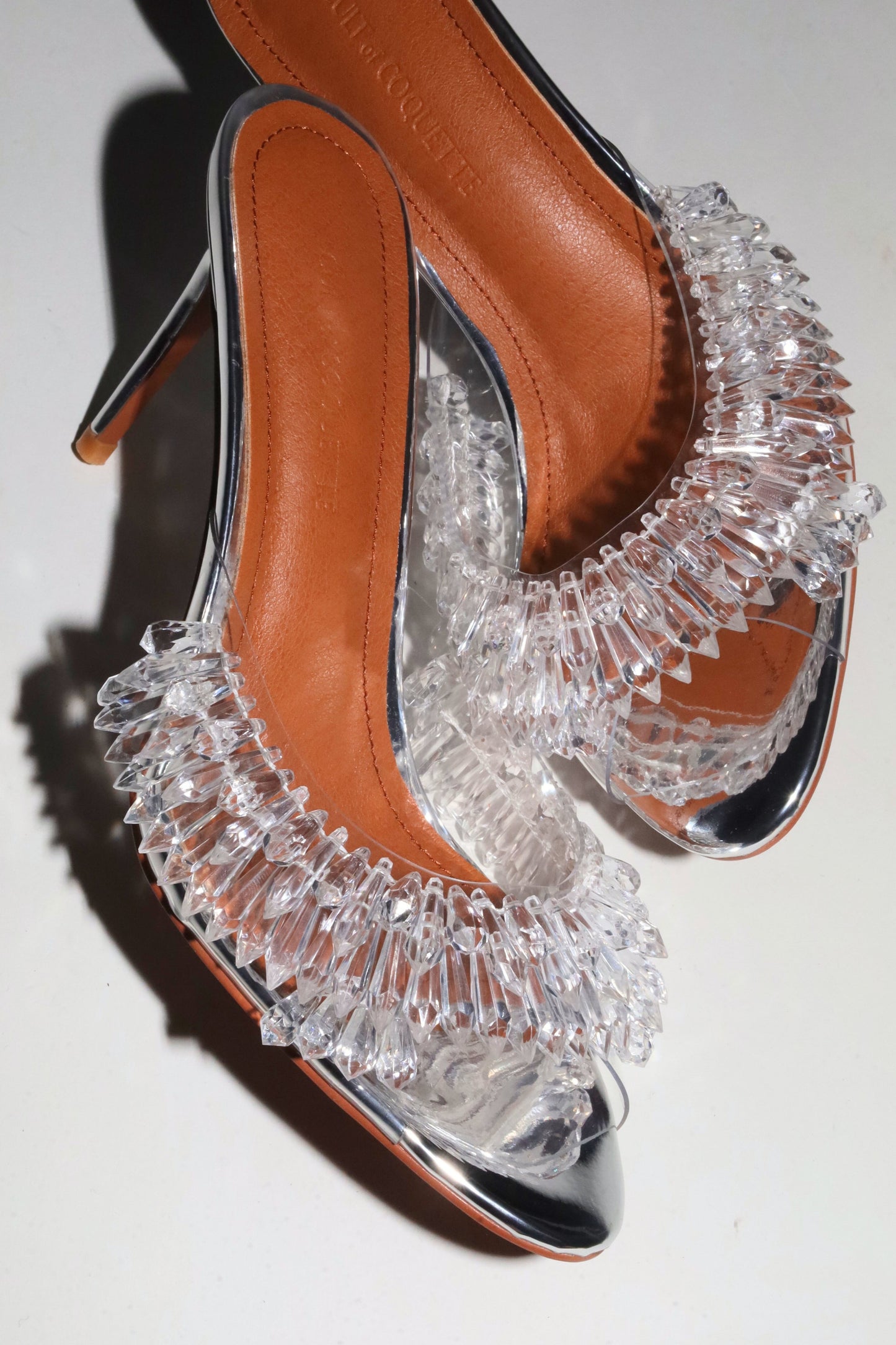 Goldie Clear Drip Chandelier Open Toe Mules 80 mm