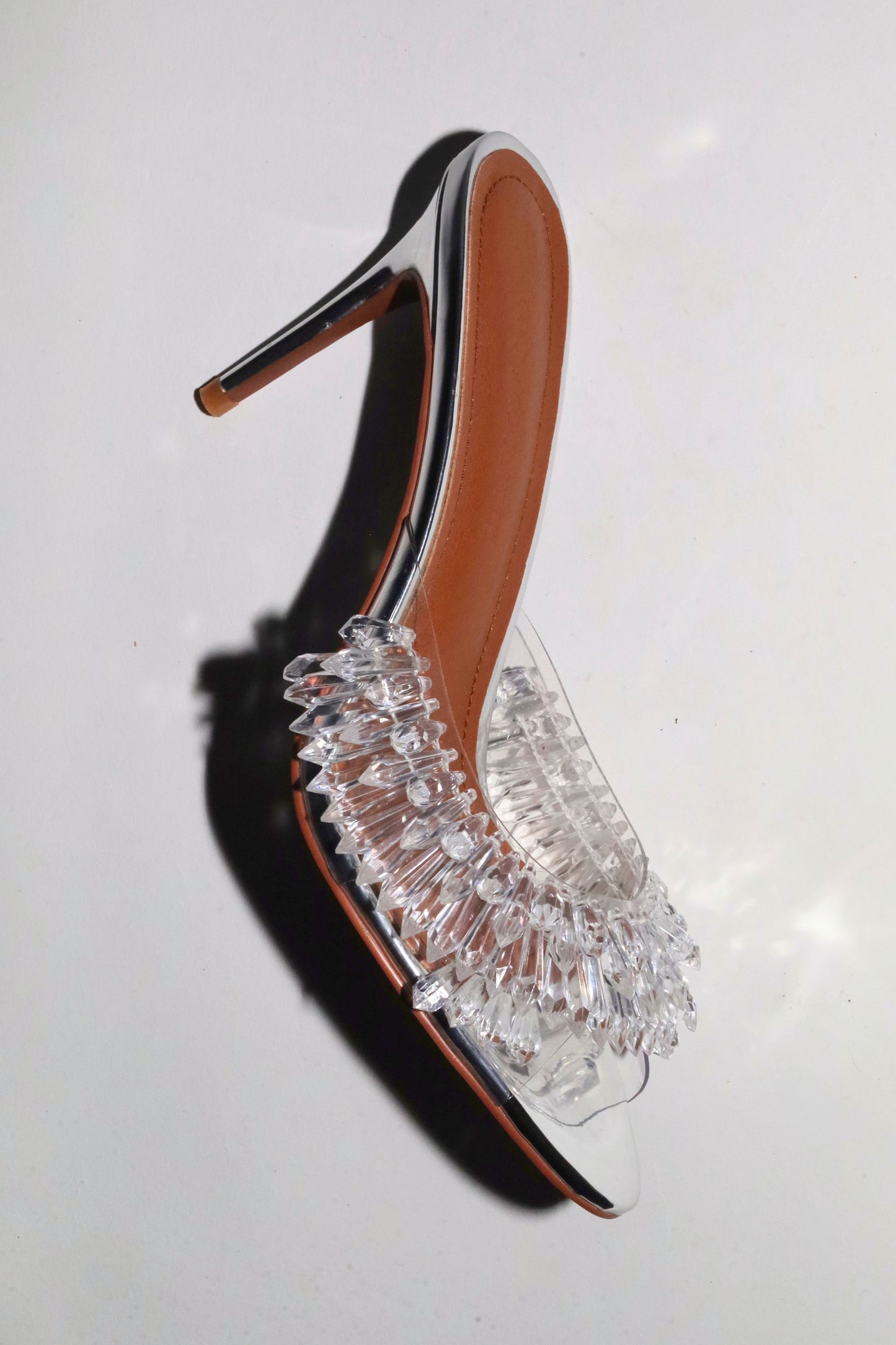 Goldie Clear Drip Chandelier Open Toe Mules 80 mm