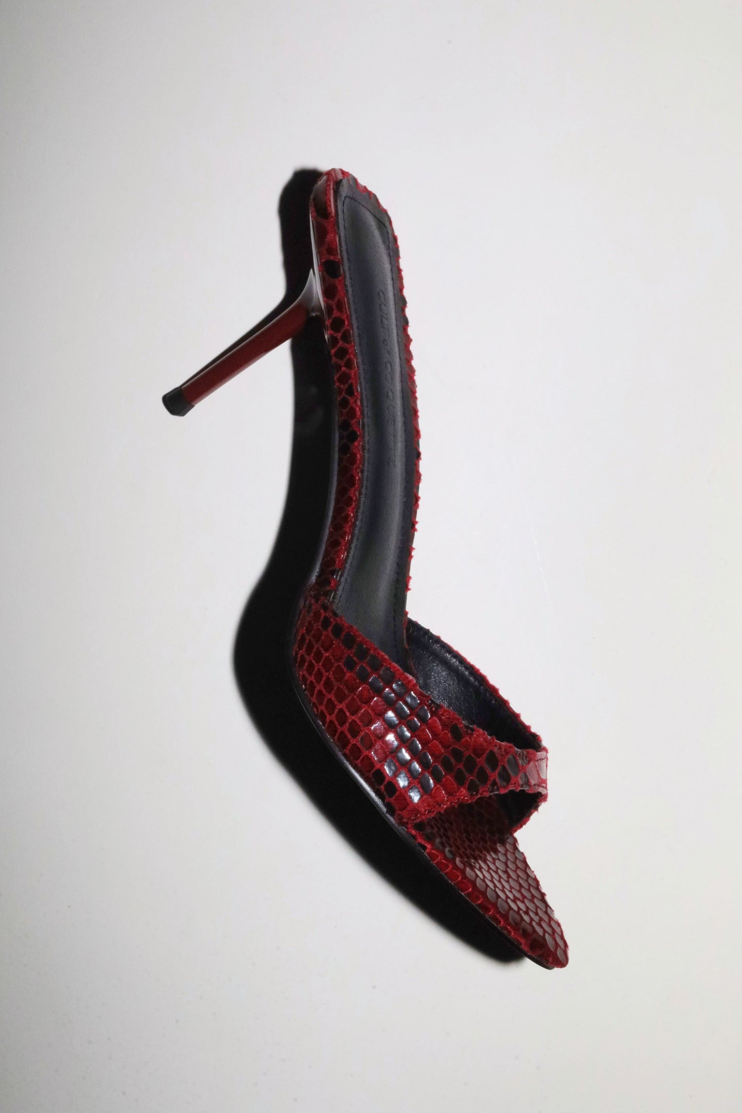 Zena Wine Snake Vegan Mules 80 mm