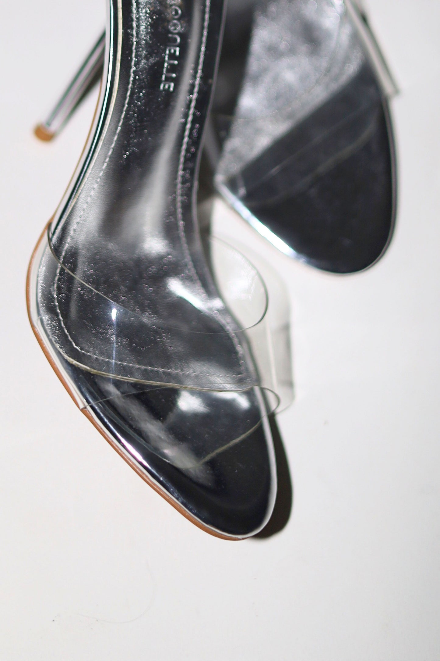 Pia Clear Silver Mules 120 mm