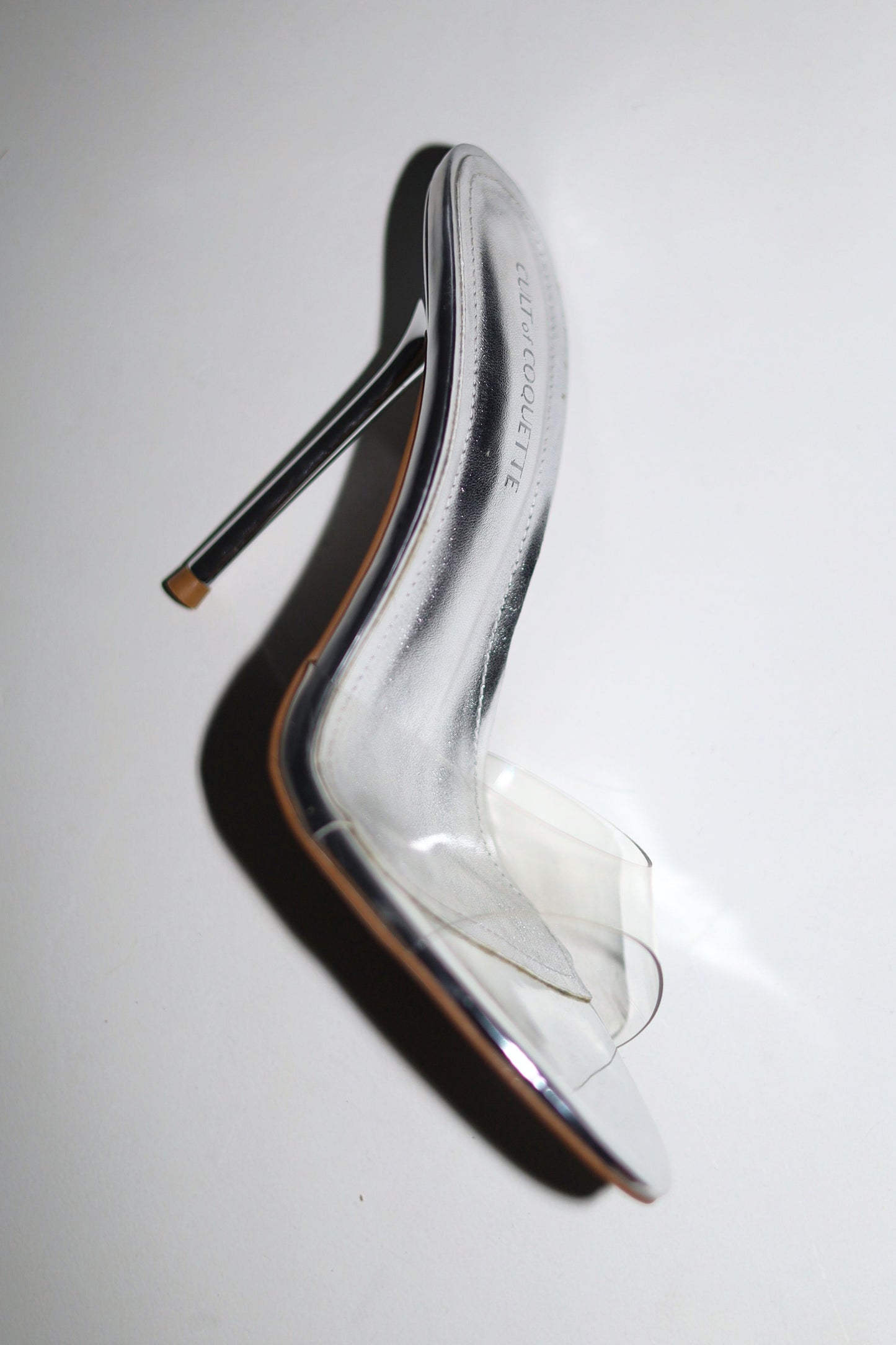 Pia Clear Silver Mules 120 mm