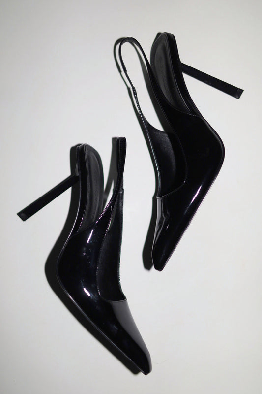 Stella Black Patent Slingback Pump 110 mm