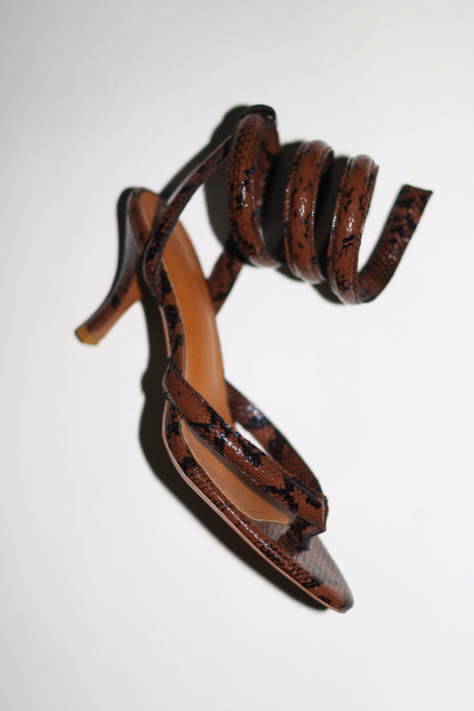 Georgina Brown Snake Thong Heel 75 mm