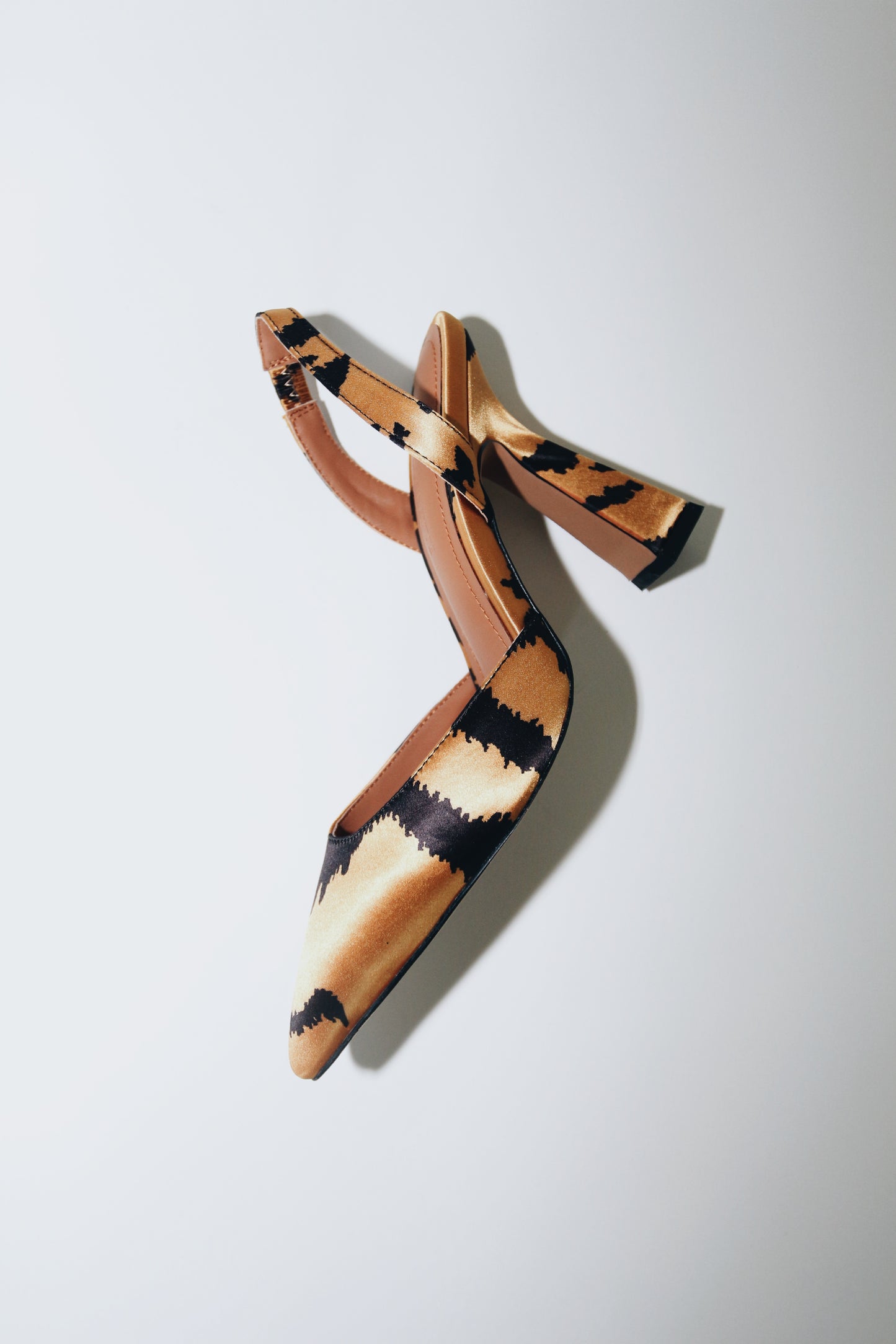 Farah Vegan Satin Tiger Print Slingbacks