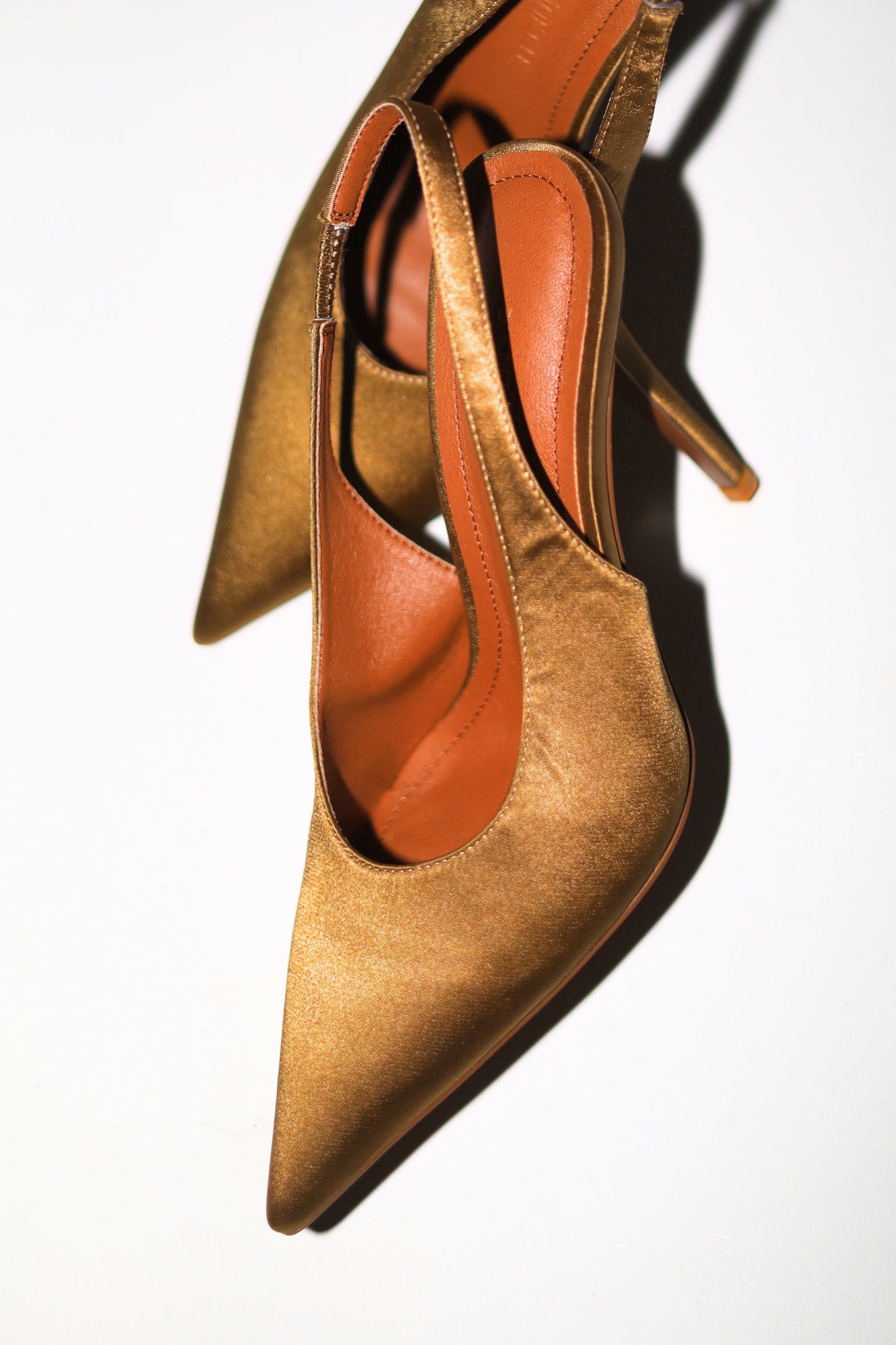 Alexandra Olive Satin Slingback 110 mm