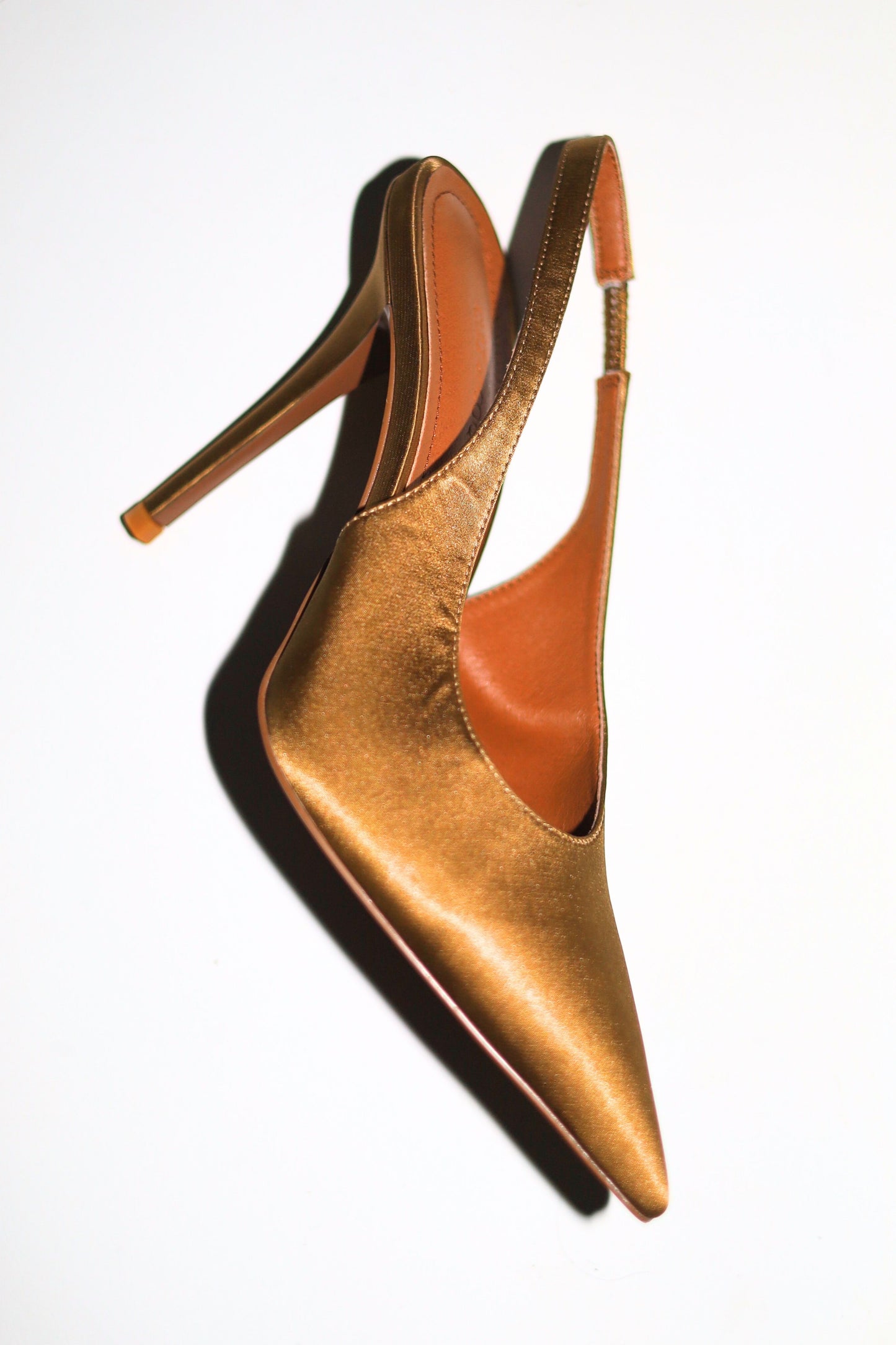 Alexandra Olive Satin Slingback 110 mm