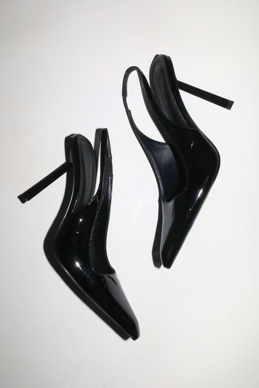 Stella Black Patent Slingback Pump 110 mm