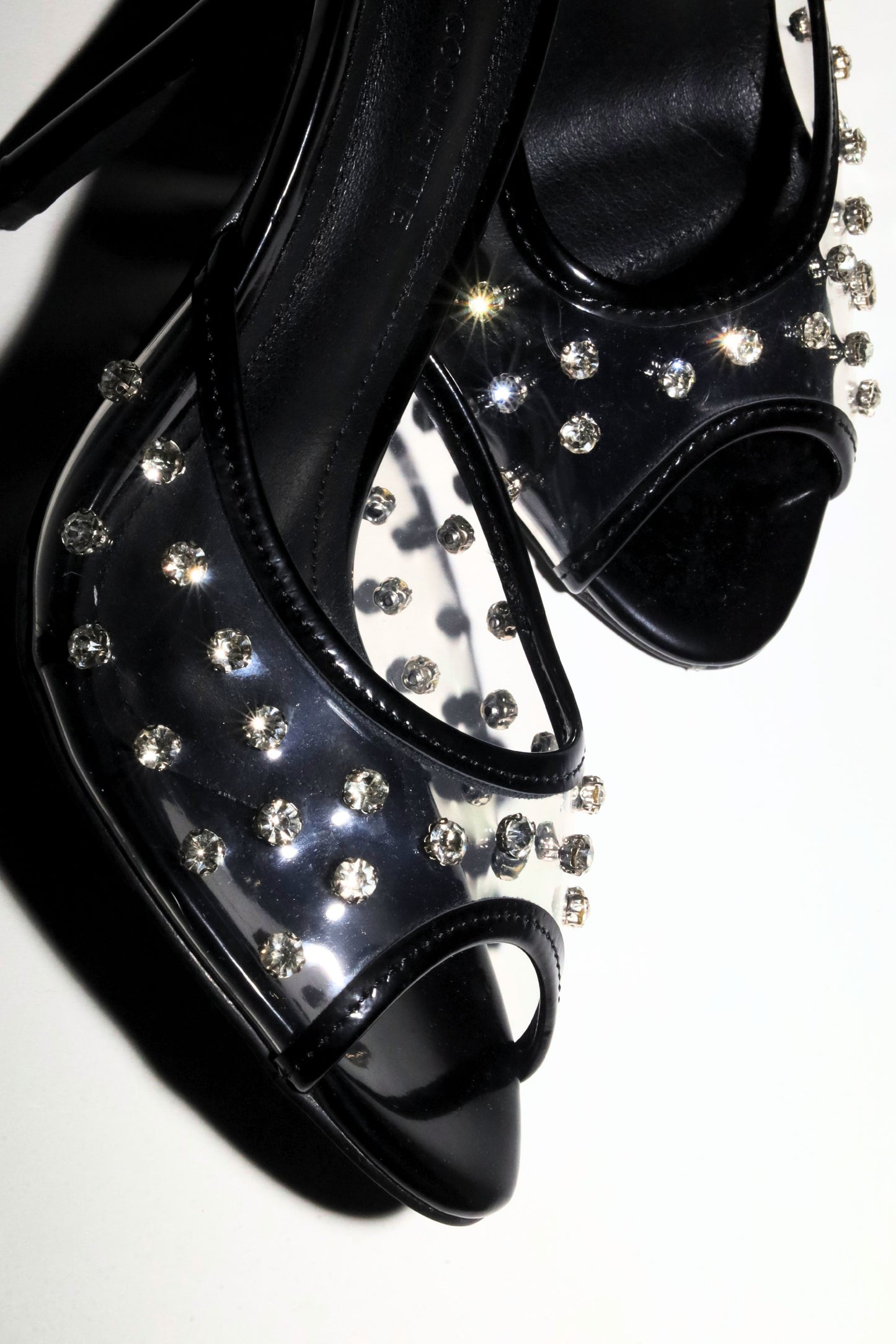 Bella Black Patent Open Toe Mules