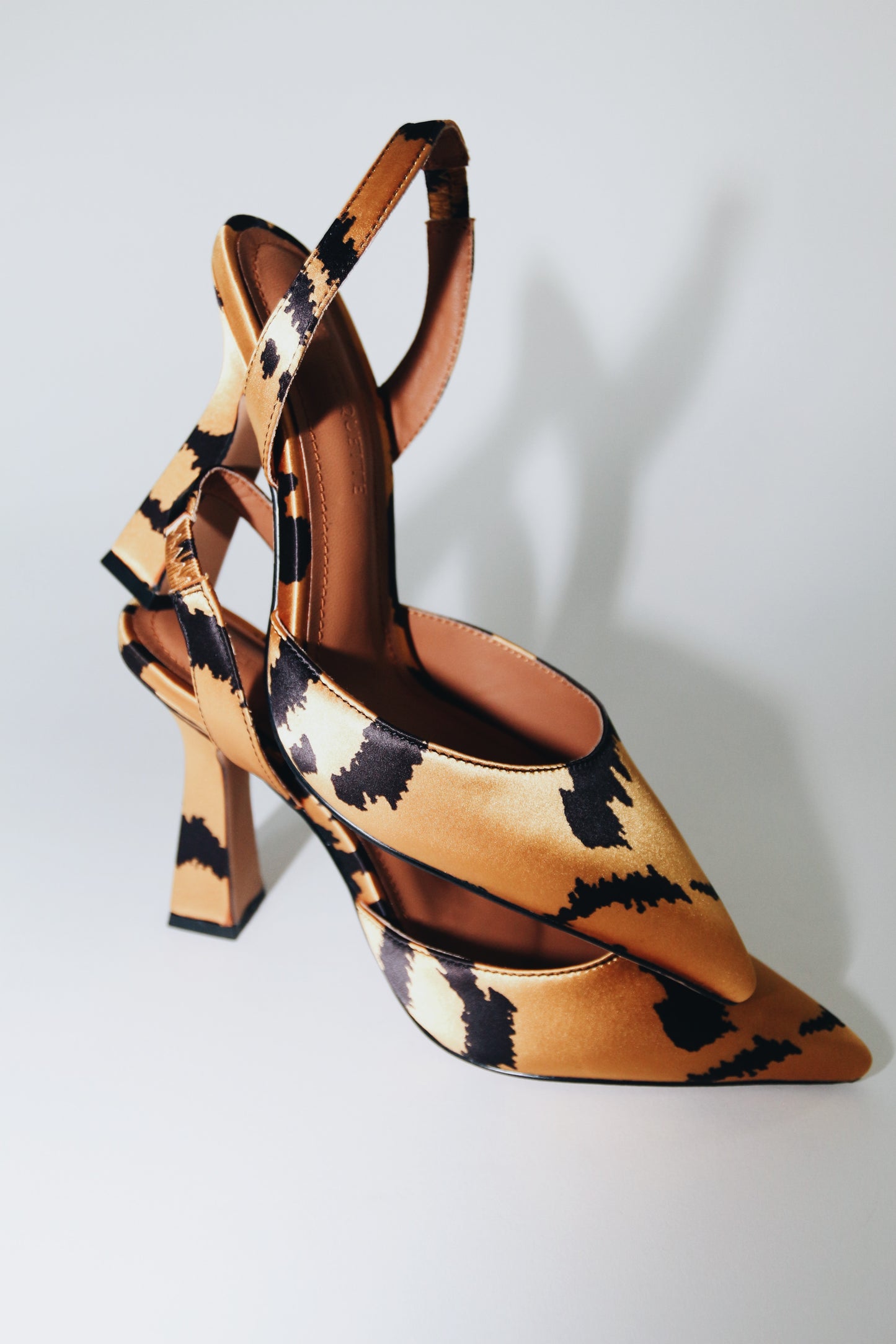 Farah Vegan Satin Tiger Print Slingbacks