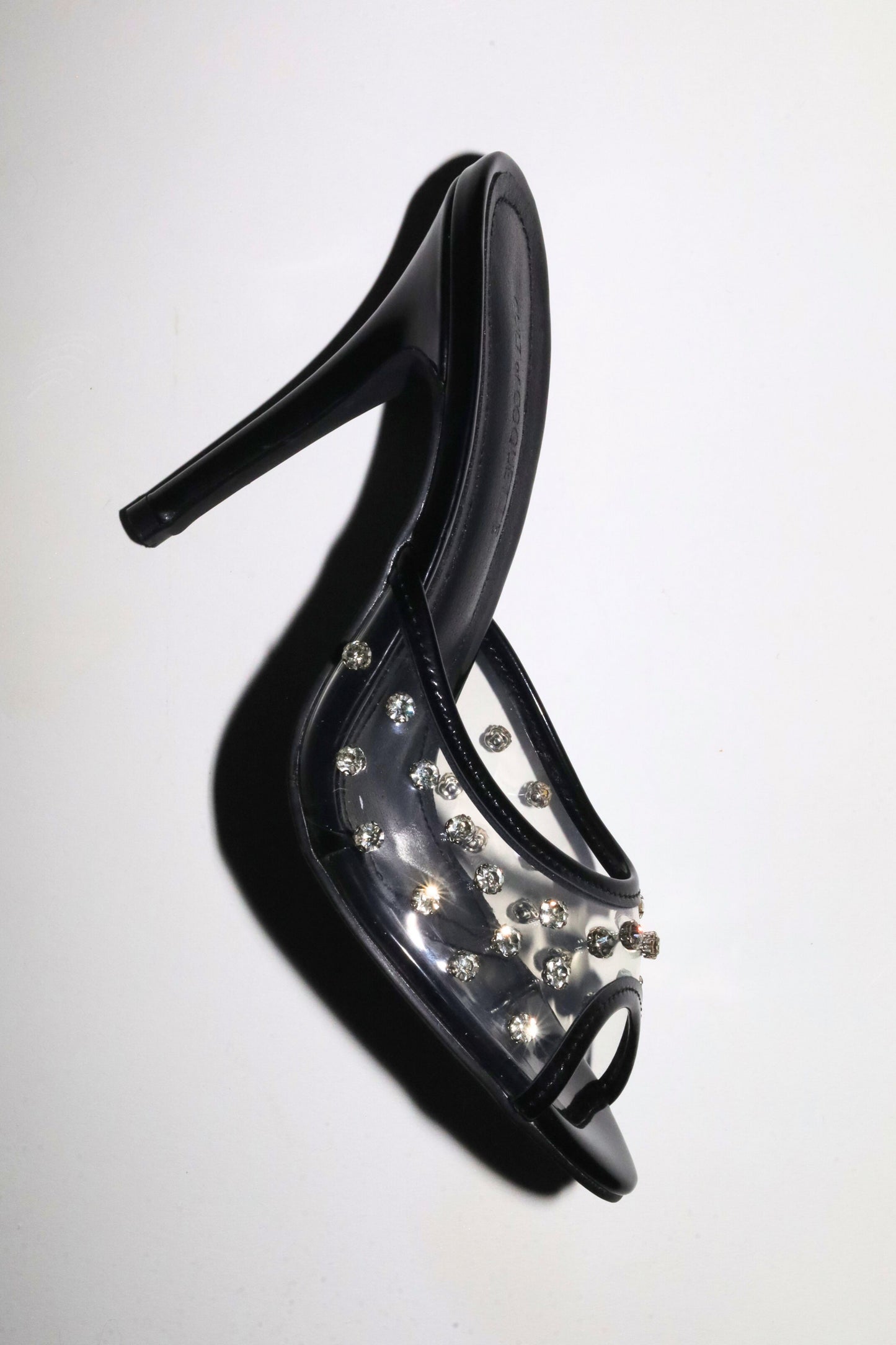 Bella Black Patent Open Toe Mules