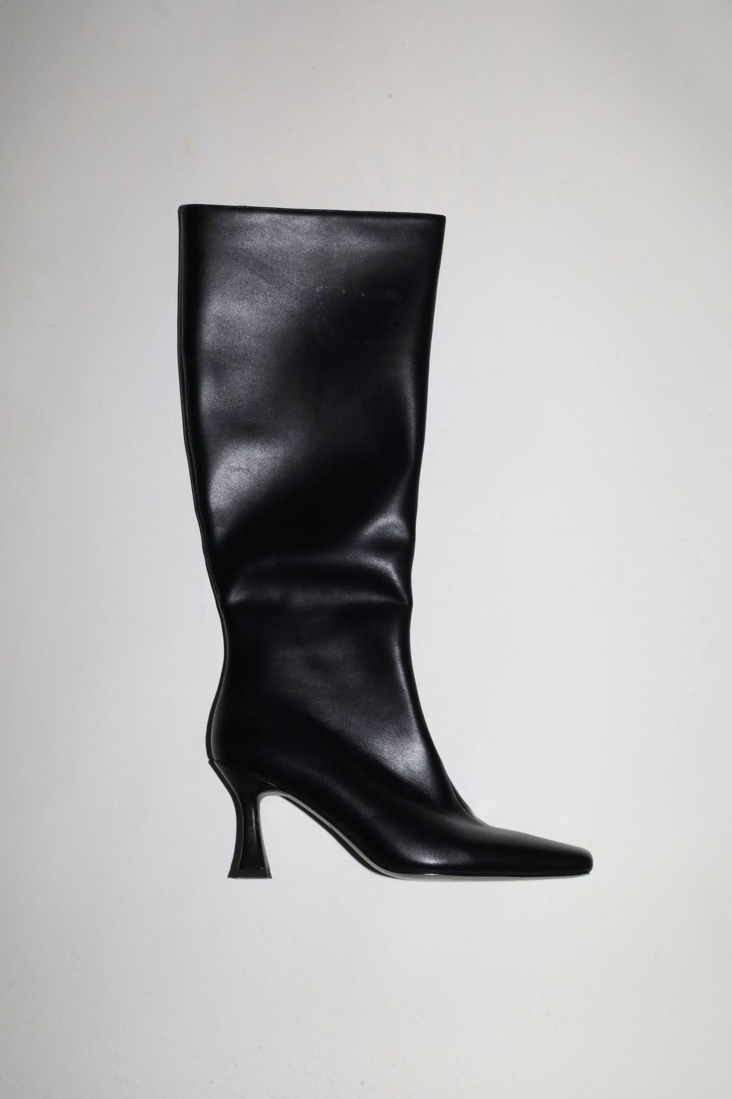 Mariah Black Vegan Leather Boots 85 mm